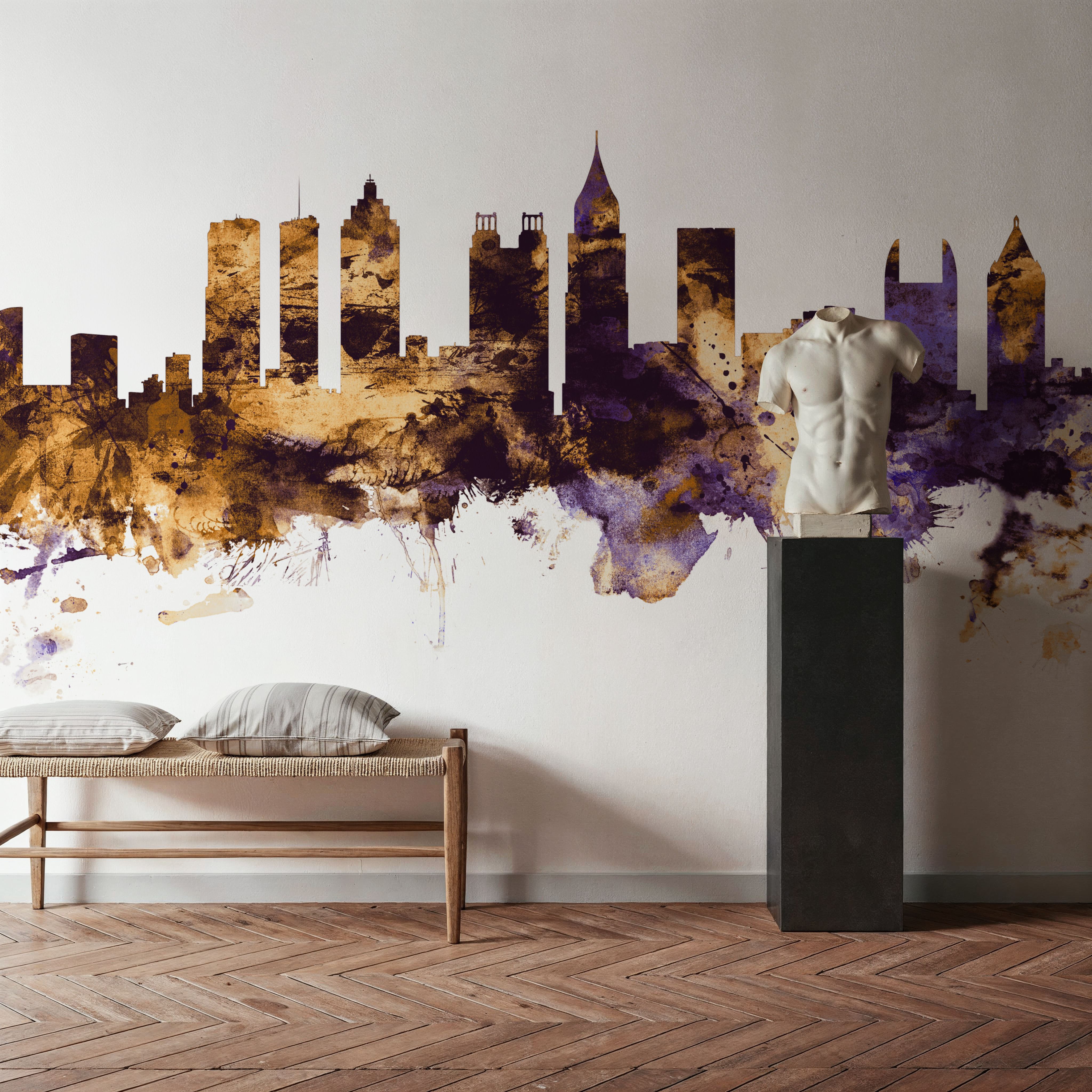 Atlanta Georgia Skyline Purple & Gold