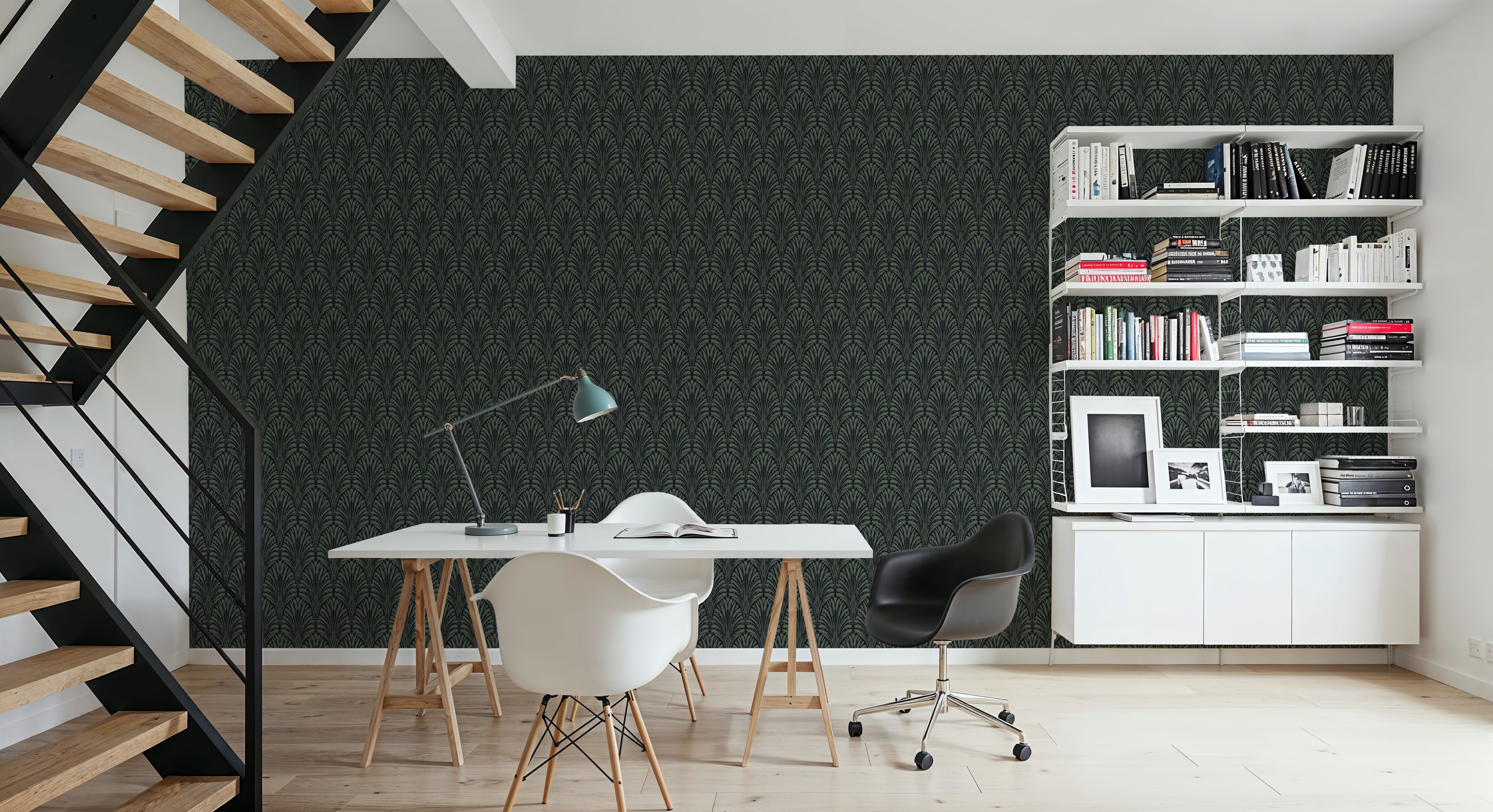 Brushstroke Fan Scallop, French Green
