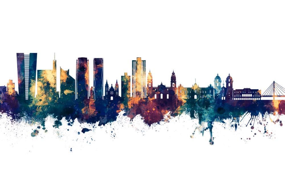 Lima Peru Skyline Blue & Bronze