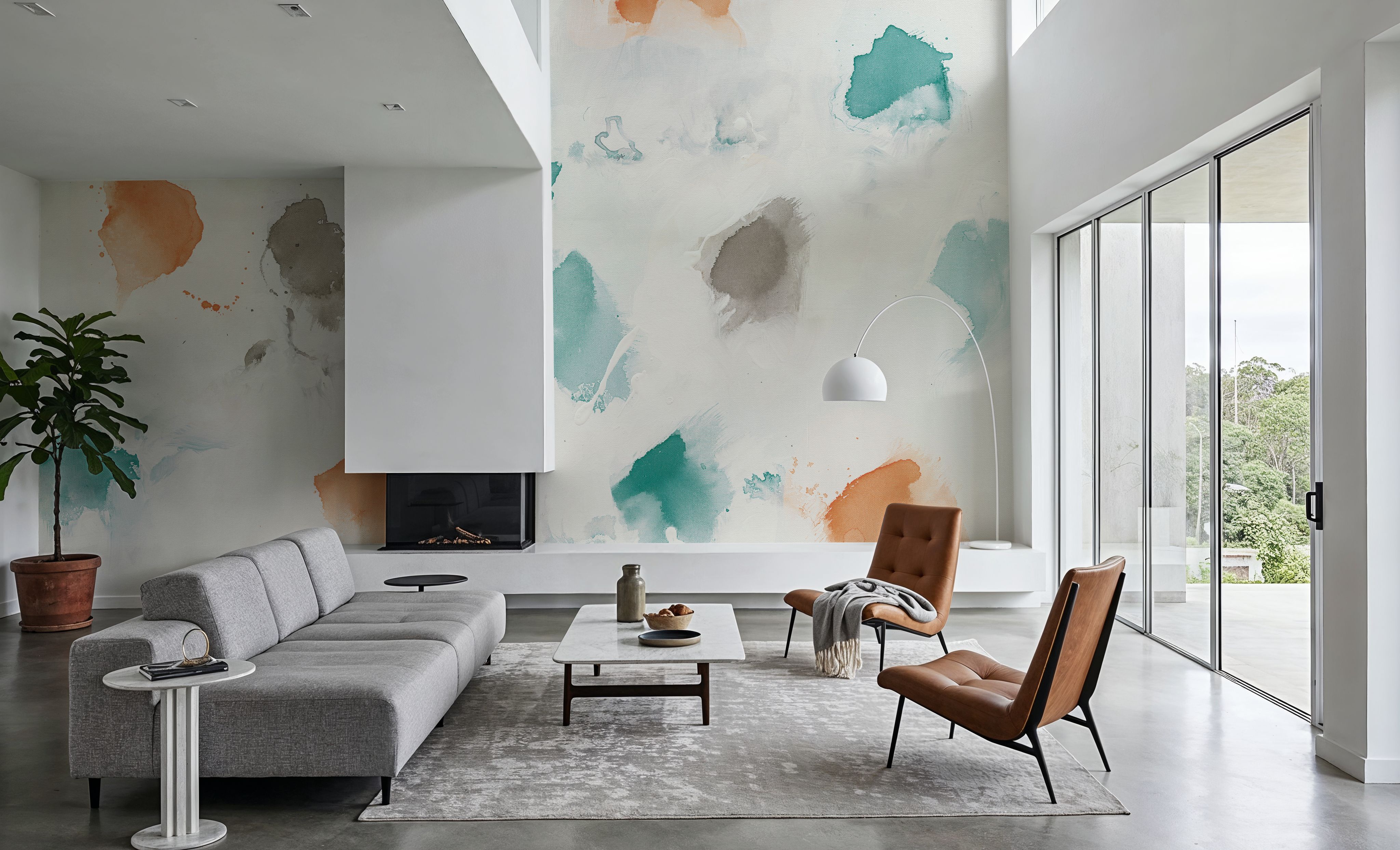 Wall Mural - Sunflower Nougat II - Abstract Contemporary mural wallpaper - Offices - Wallism US - Premium, Textured or Peel & Stick