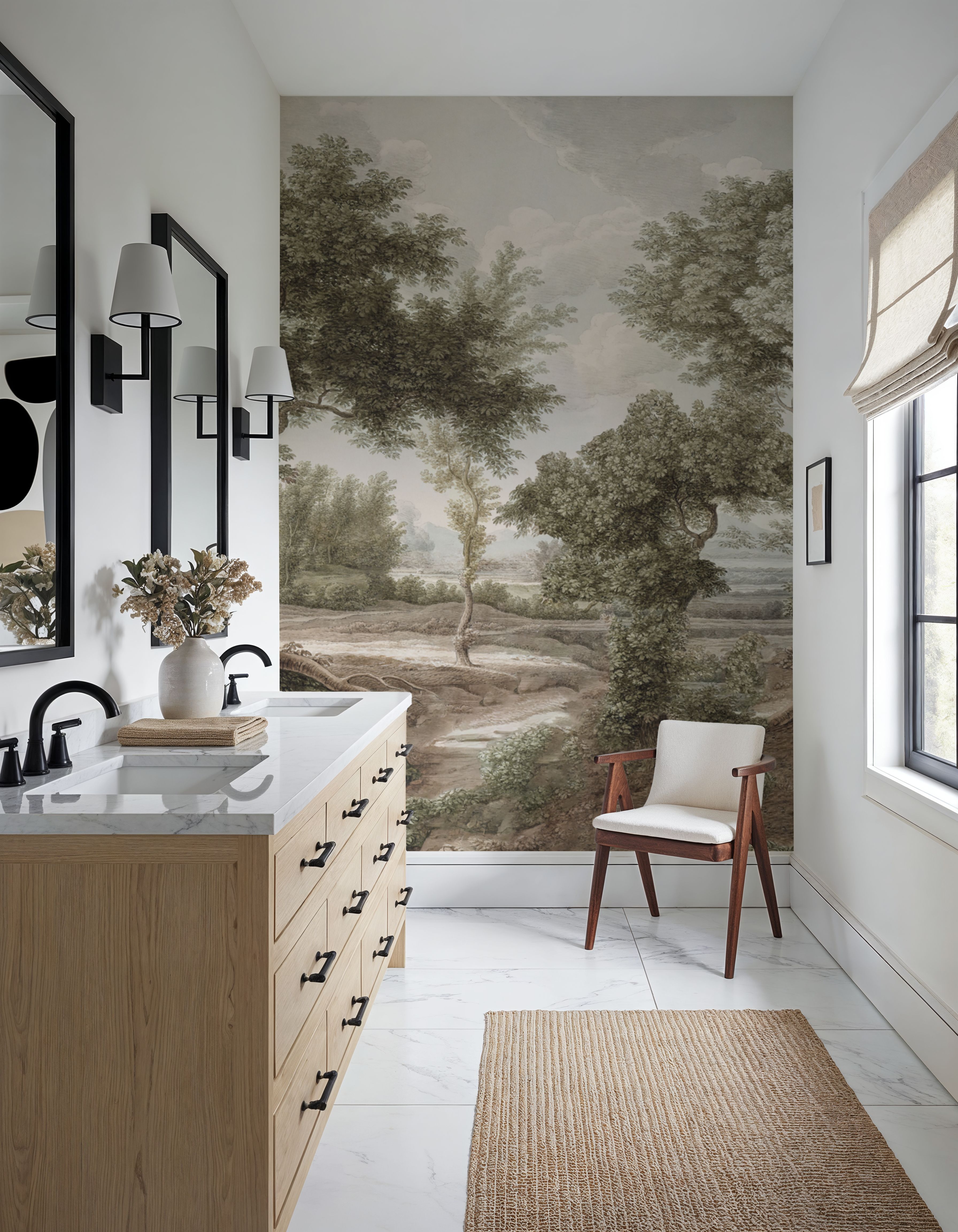 Riverbank Oak Landscape, Olive