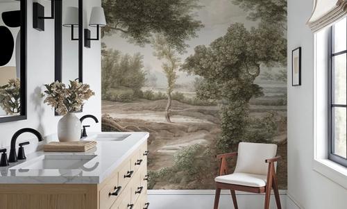 Riverbank Oak Landscape, Olive