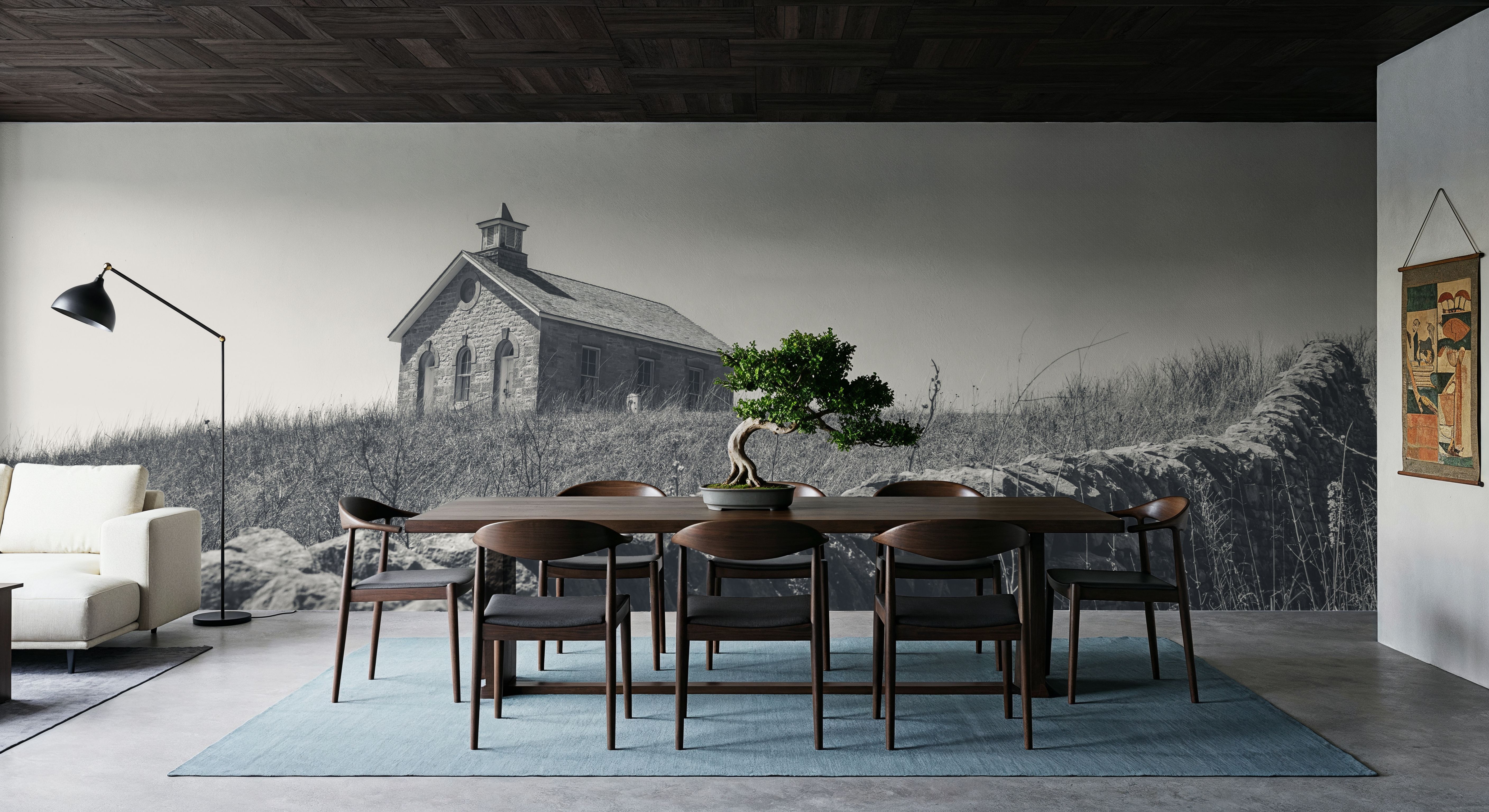 One Room Schoolhouse BW, Wallpaper