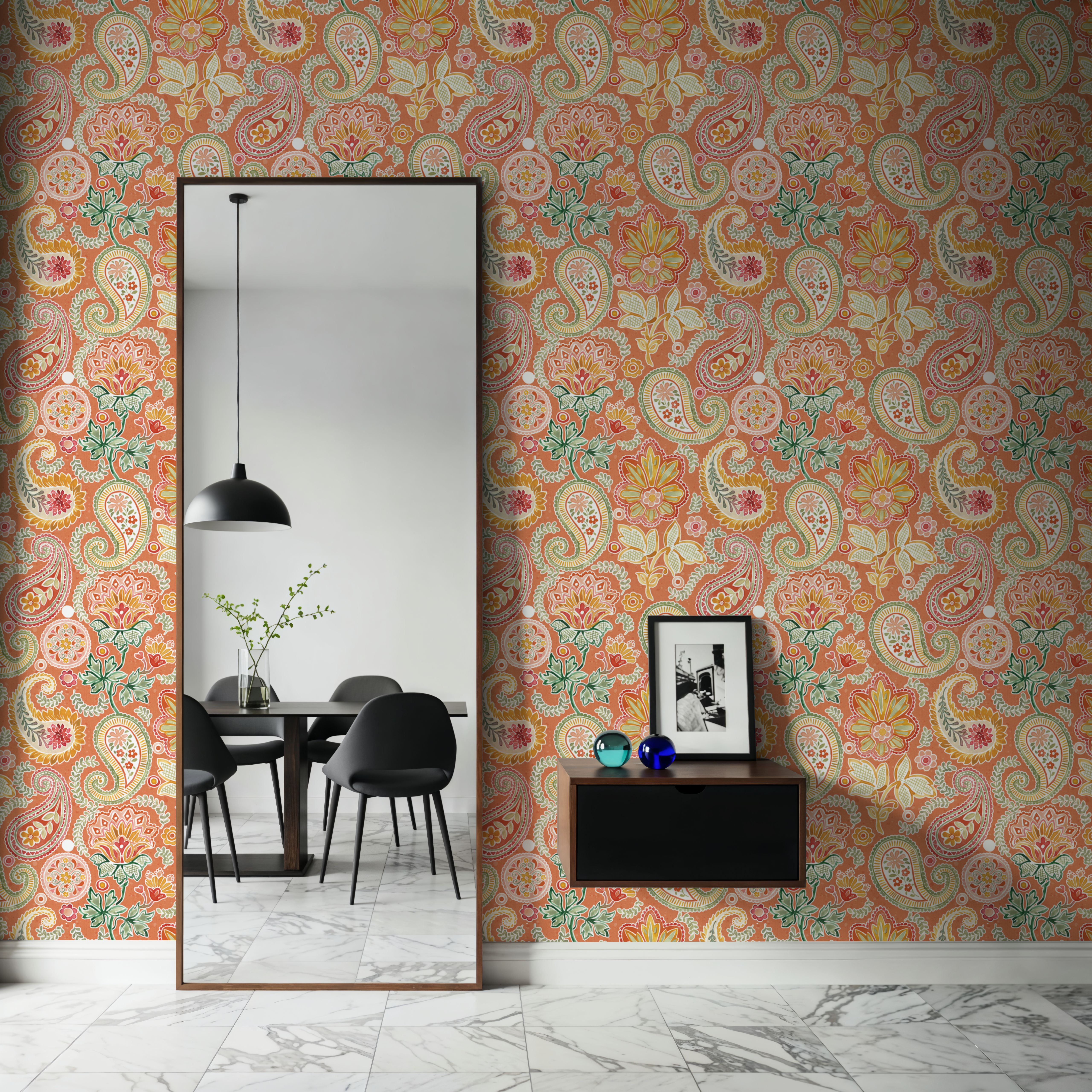 Harvest Paisley Mini Orange