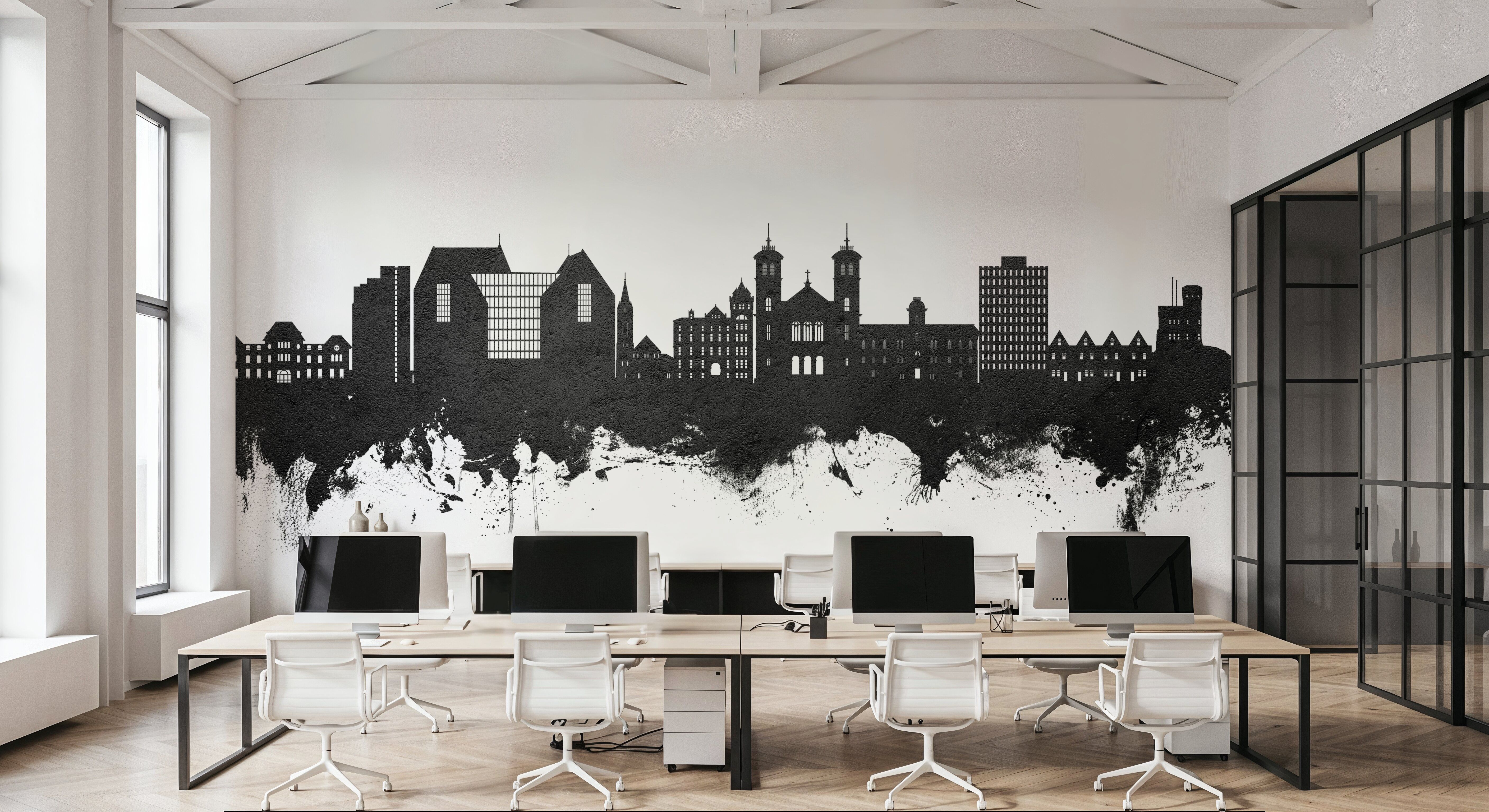 St John's Canada Skyline Black & White, Wallpaper