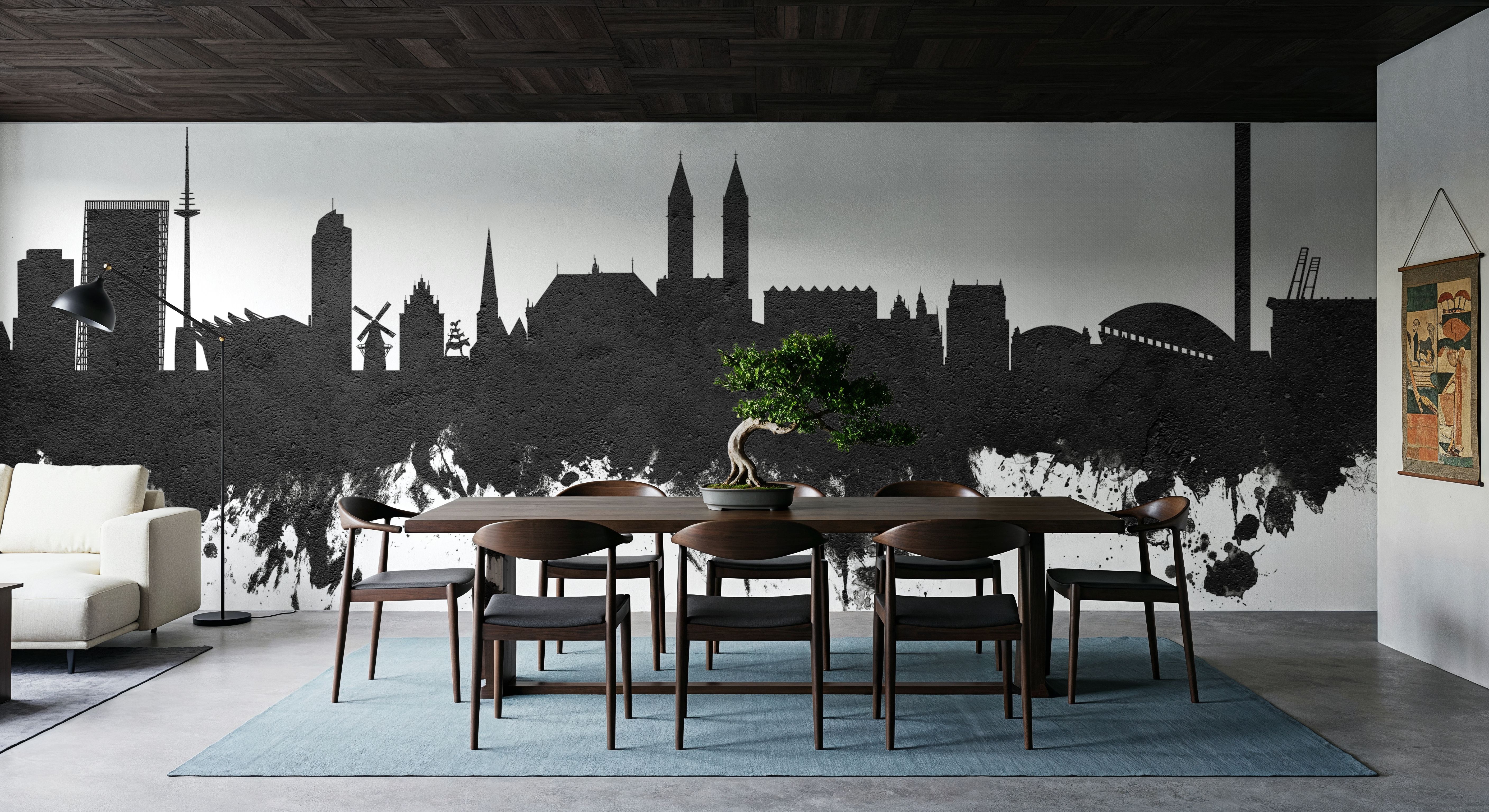 Bremen Germany Skyline Black & White