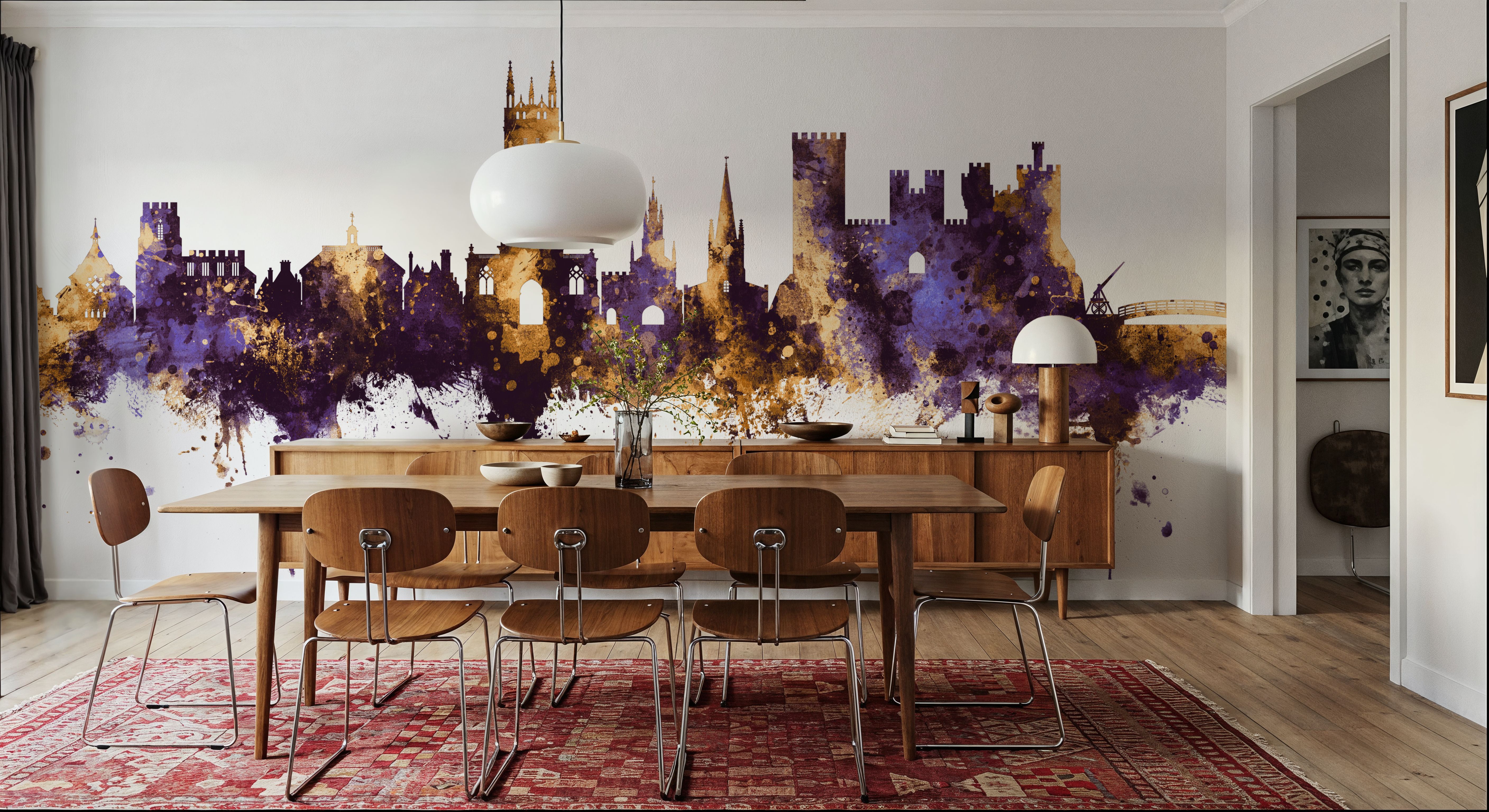 Warwick England Skyline Purple & Gold