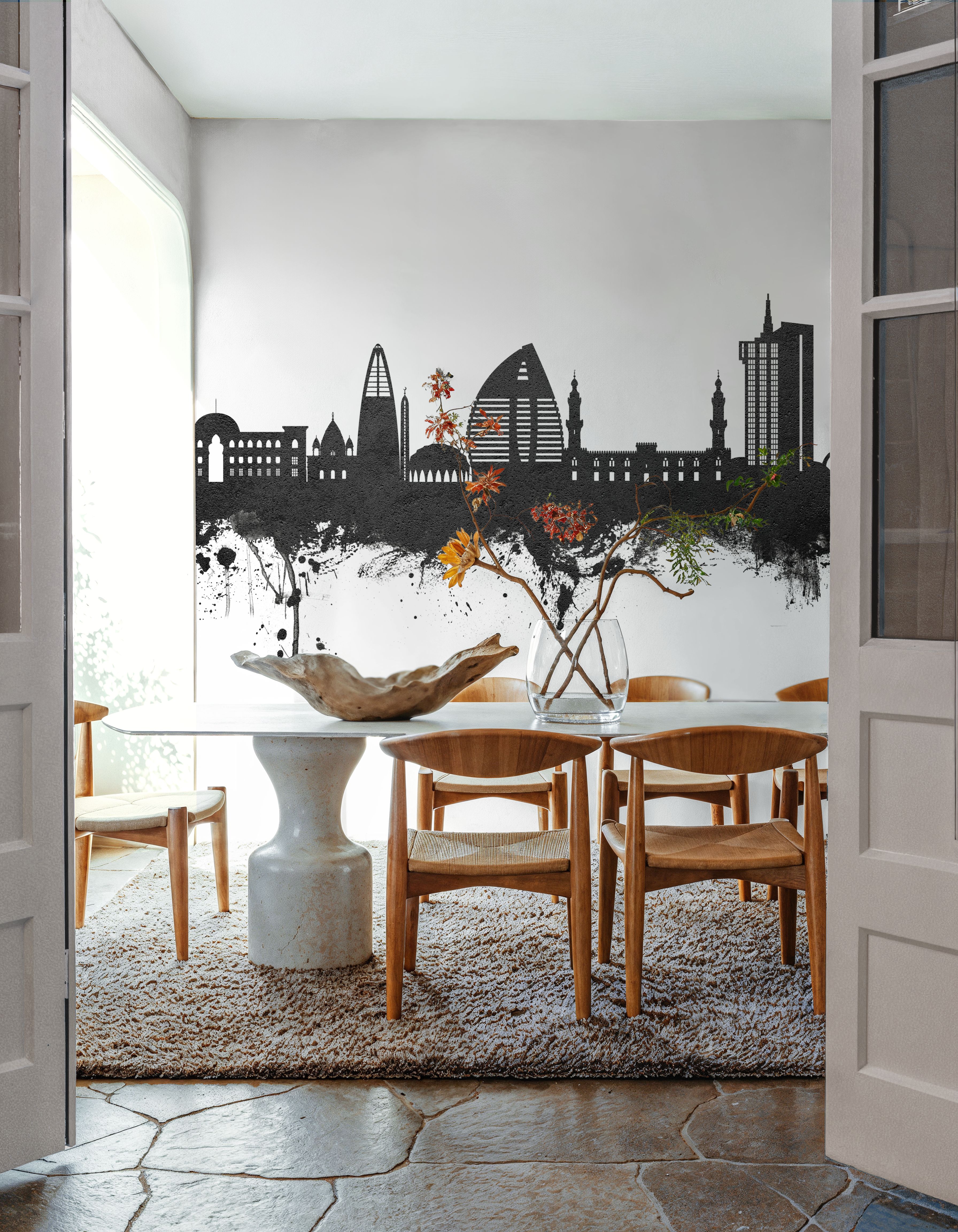 Khartoum Sudan Skyline Black & White