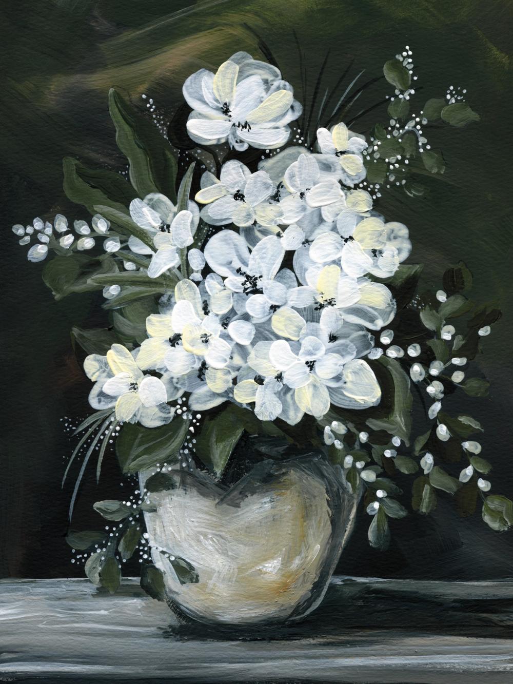 White Flowers in Vase