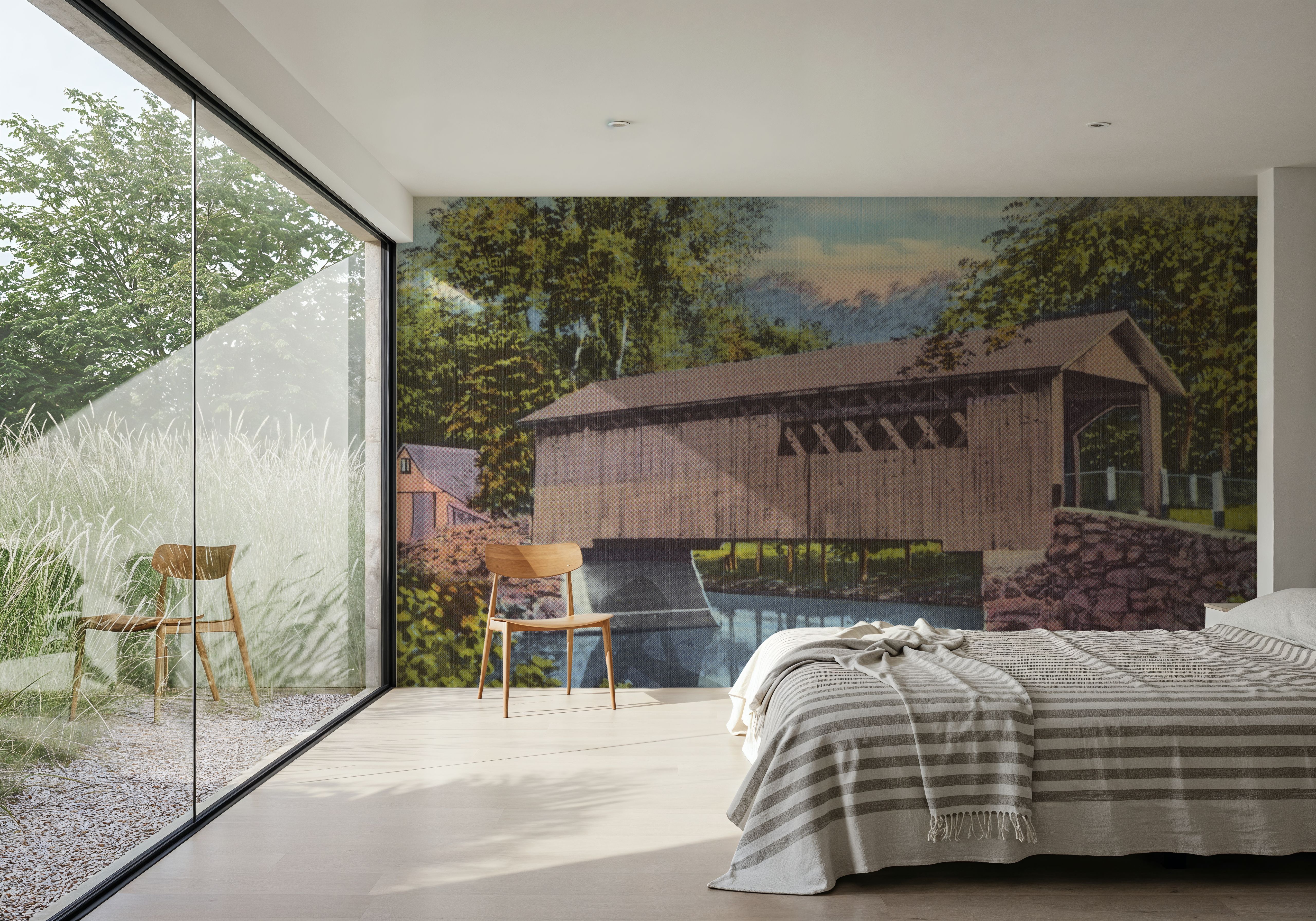 Greetings from Vermont - Screenprint Postcard, Wallpaper