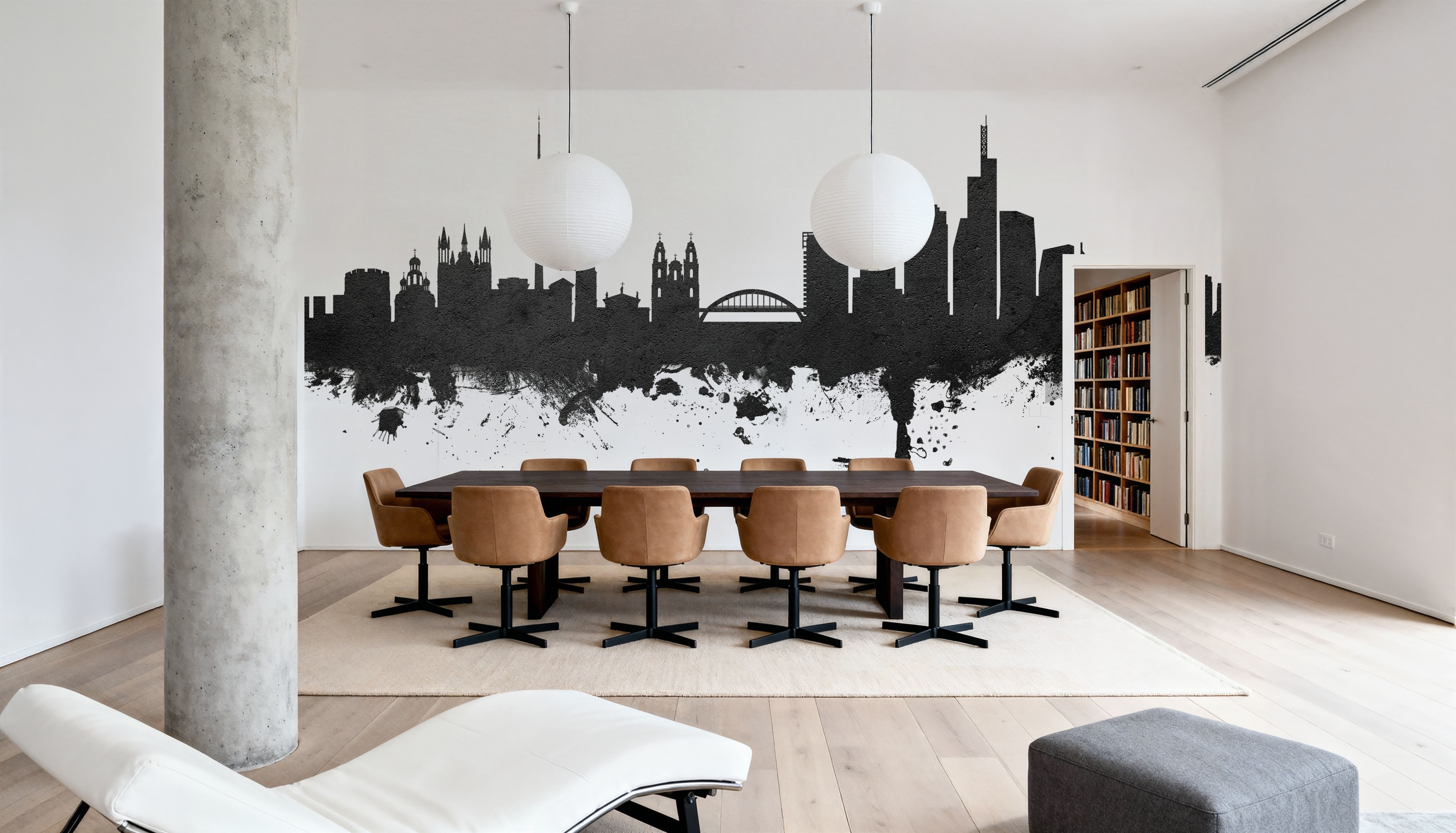 Vilnius Lithuania Skyline Black & White