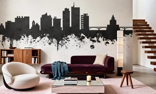 Cedar Rapids Iowa Skyline Black & White