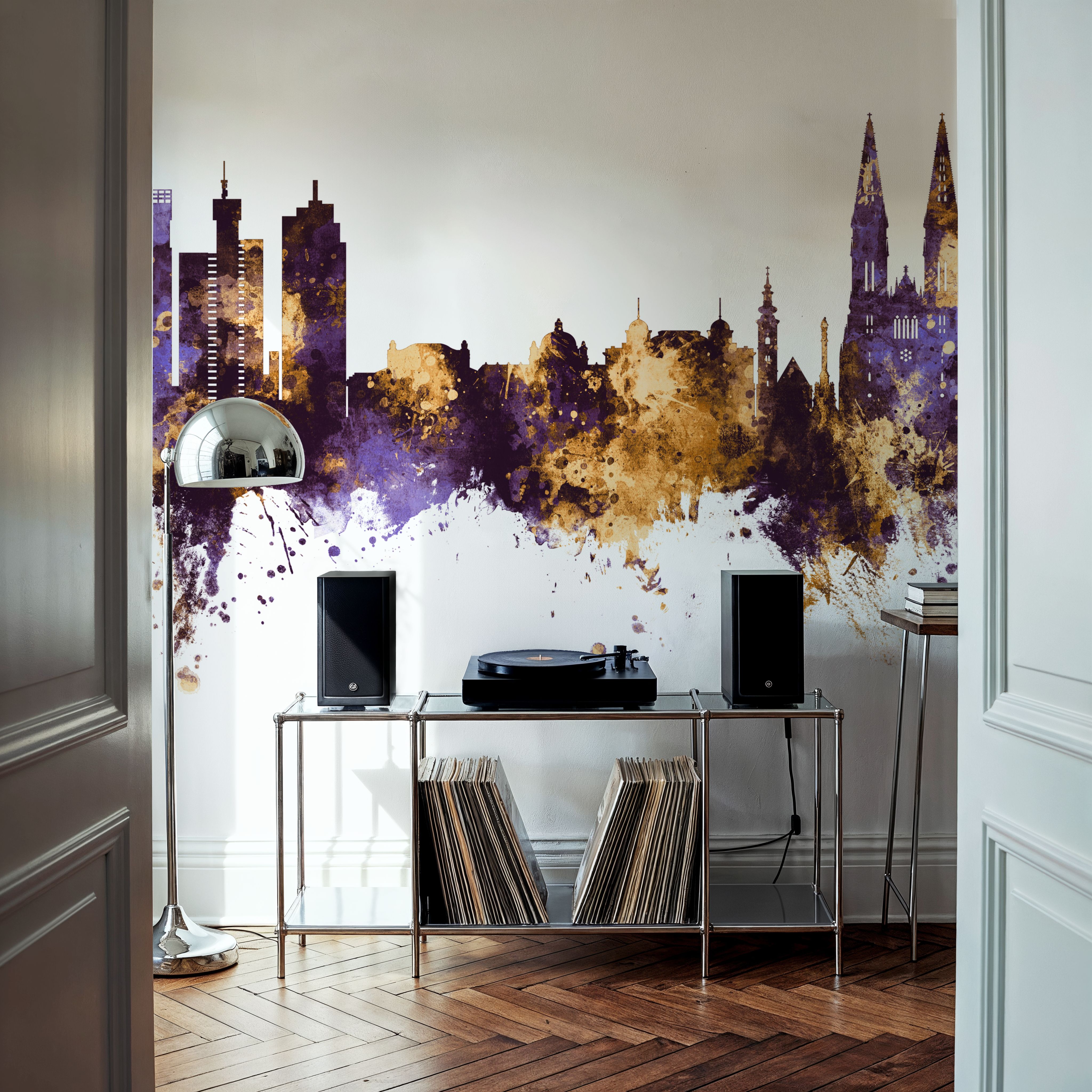 Zagreb Croatia Skyline Purple & Gold