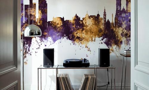 Zagreb Croatia Skyline Purple & Gold