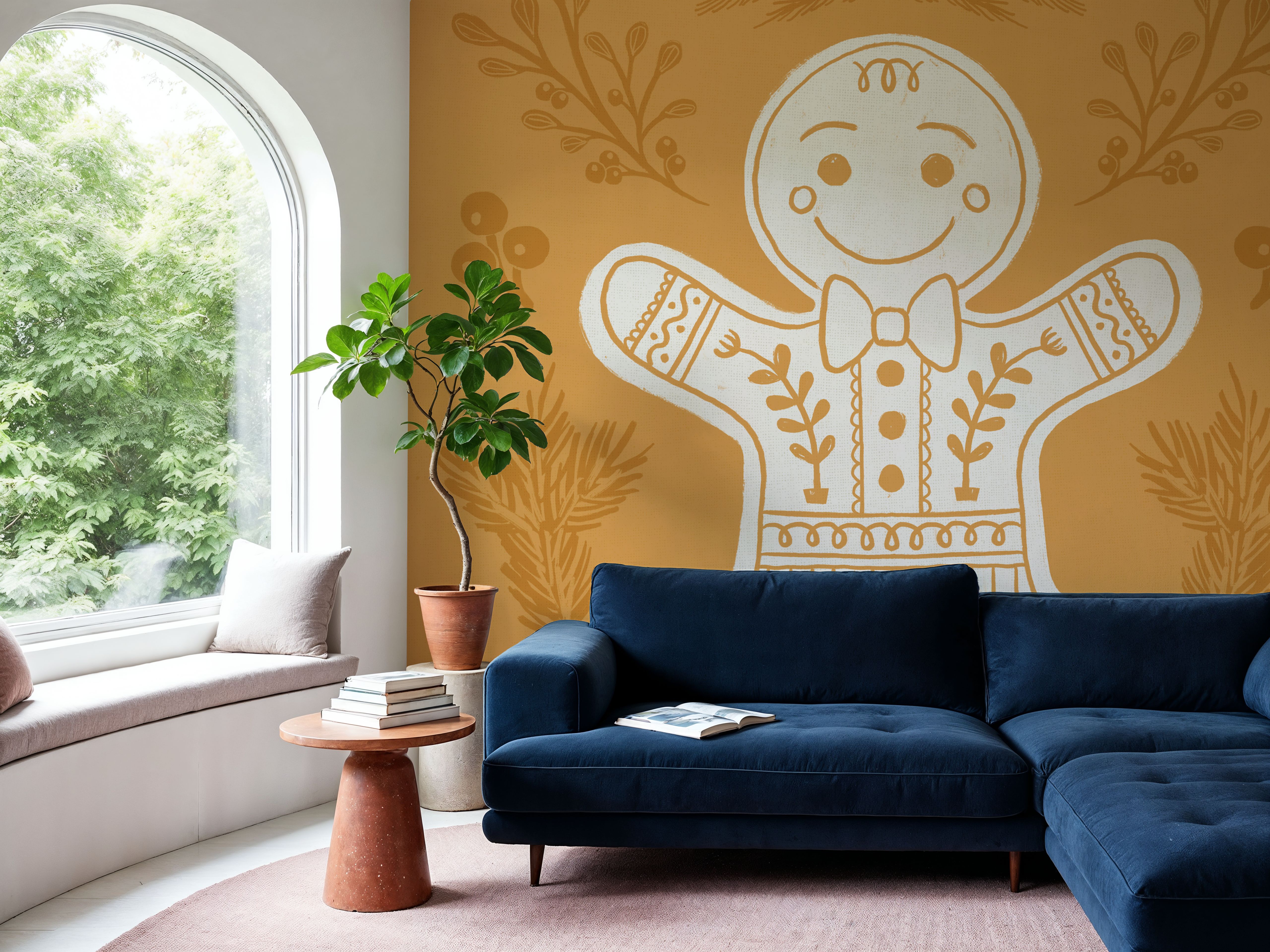 Wall Mural - Holiday Form V - Graphics Holiday mural wallpaper - Orange - Kids' Room - Wallism US - Premium, Textured or Peel & Stick