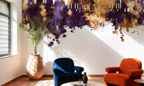 Dijon France Skyline Purple & Gold