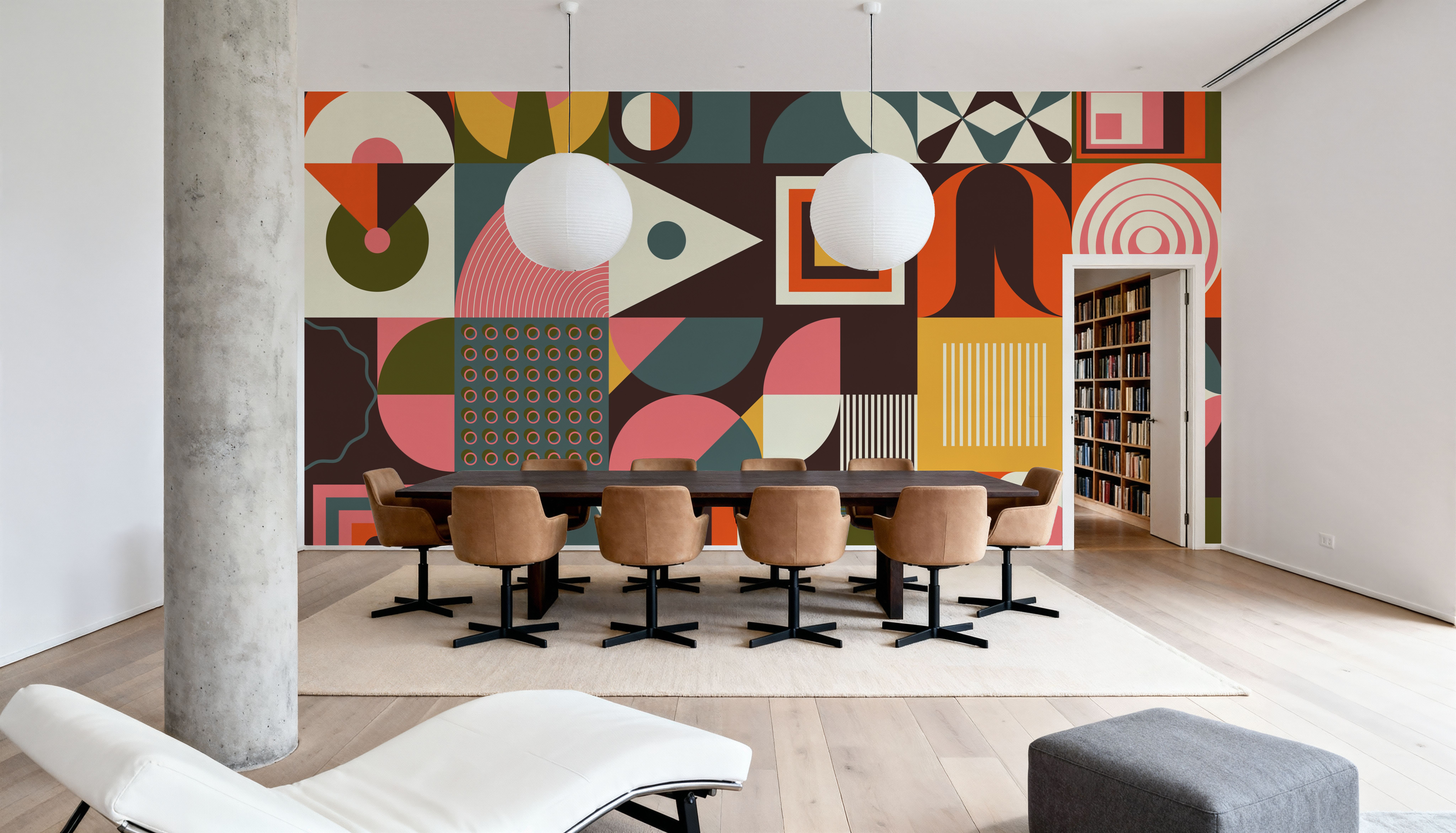 Mid Century Blocks, Wallpaper