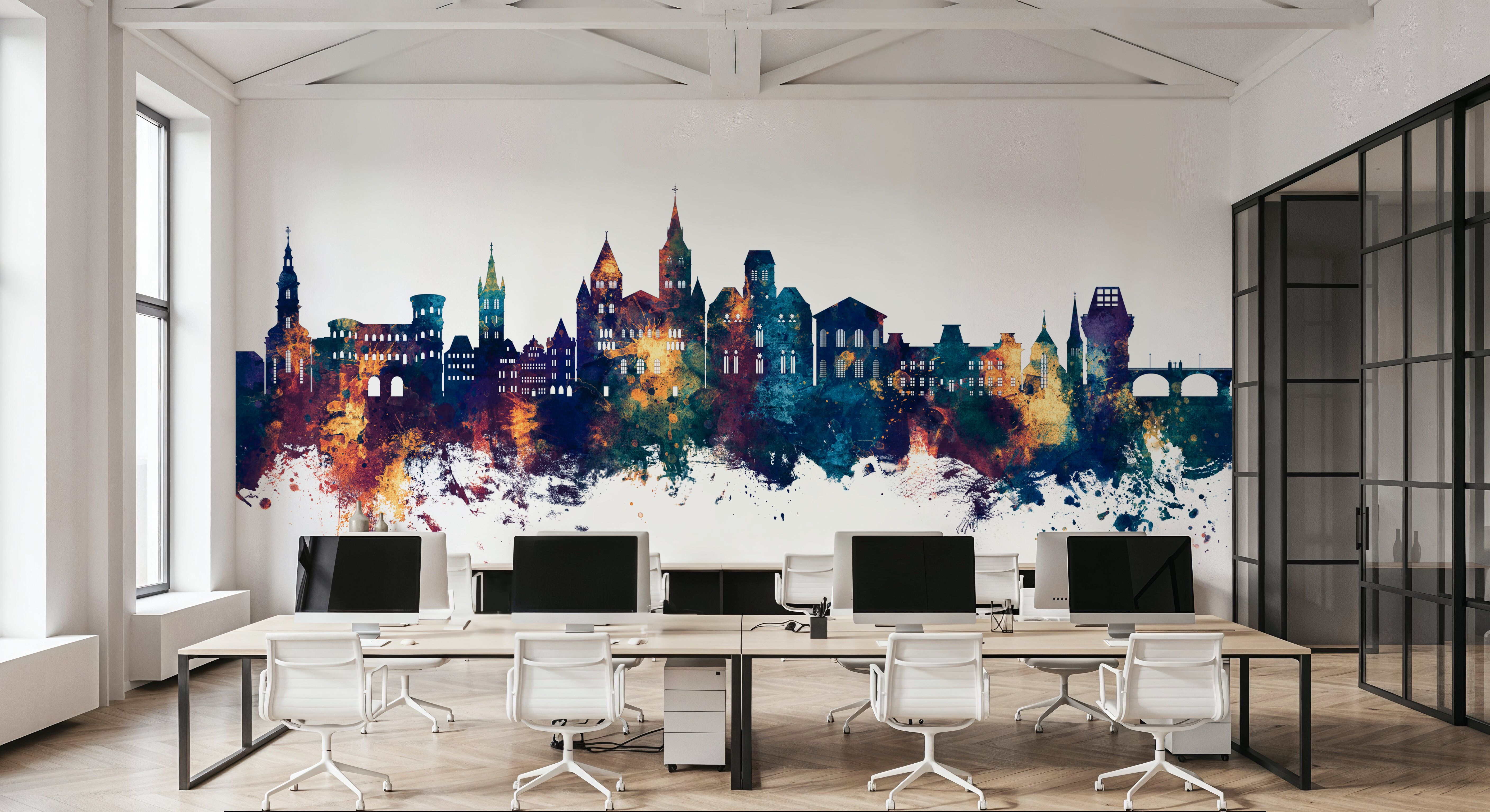 Trier Germany Skyline Blue & Bronze