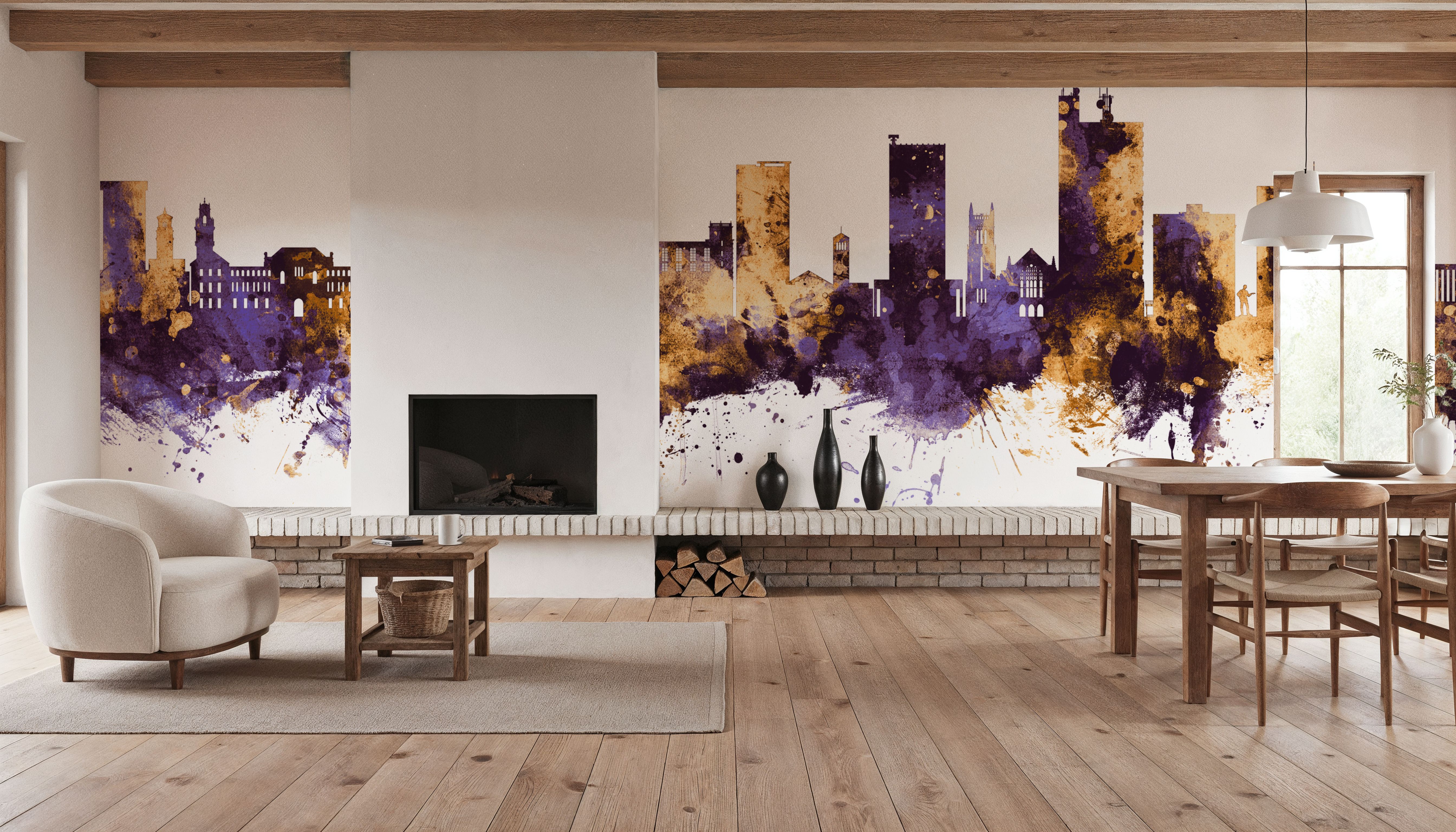 Lubbock Texas Skyline Purple & Gold