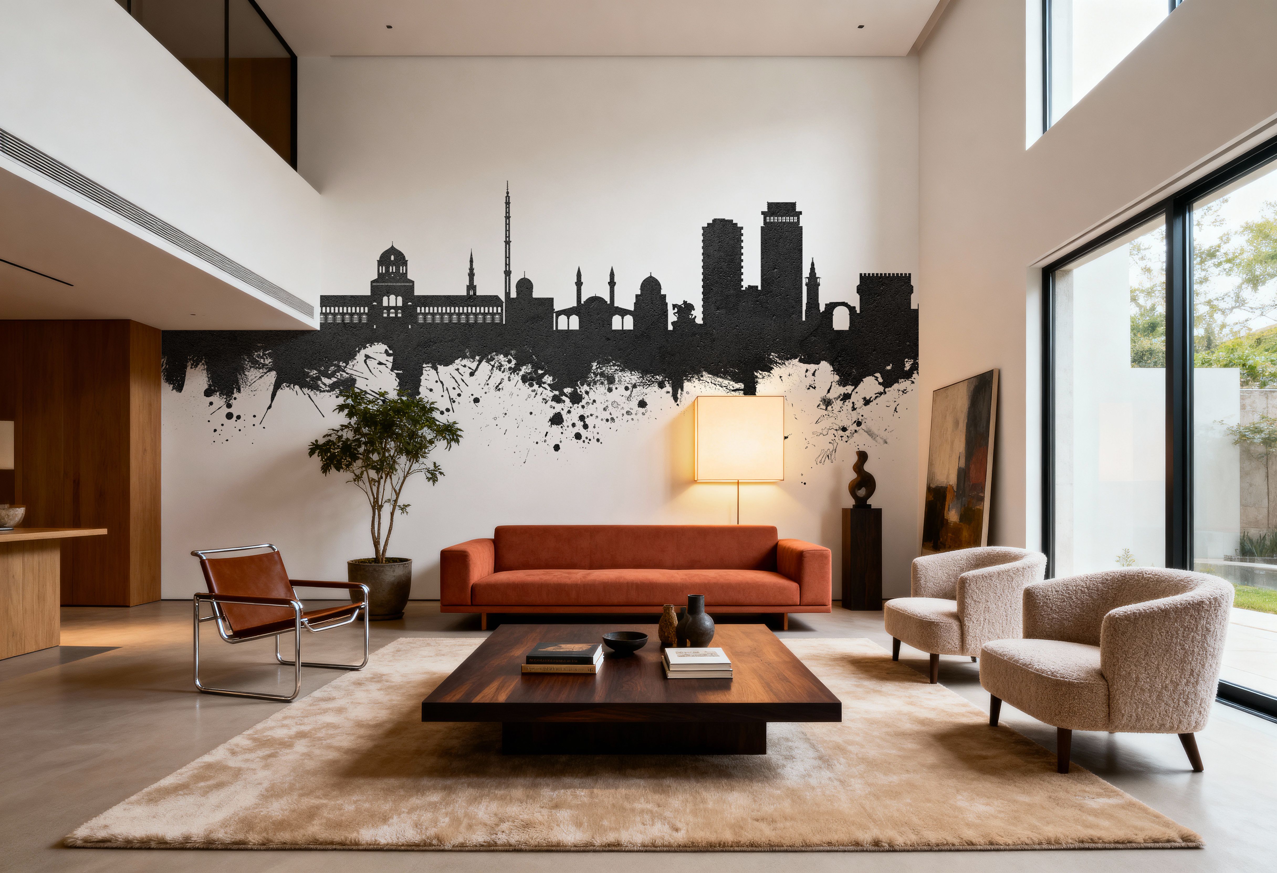 Damascus Syria Skyline Black & White