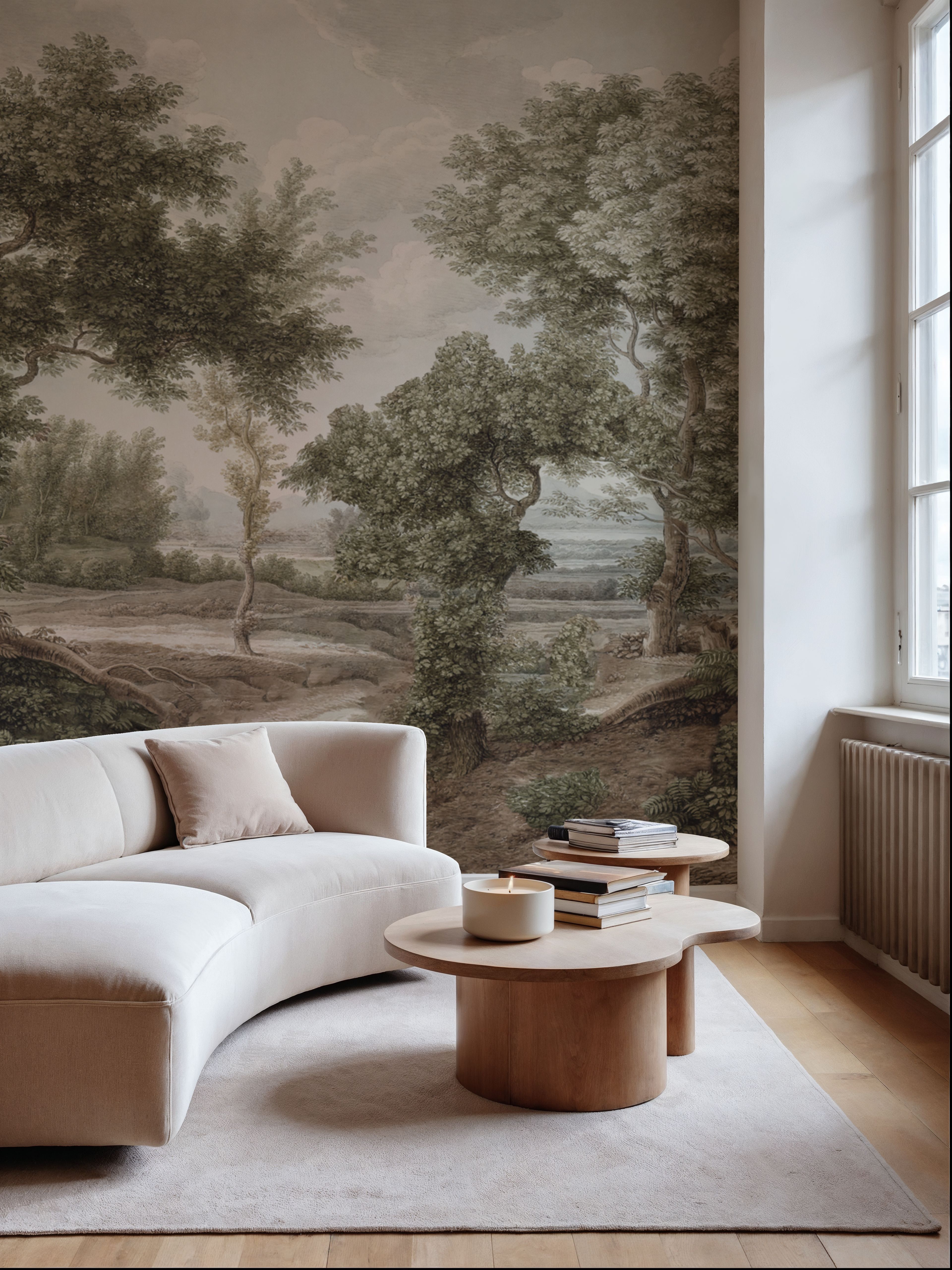 Riverbank Oak Landscape, Olive