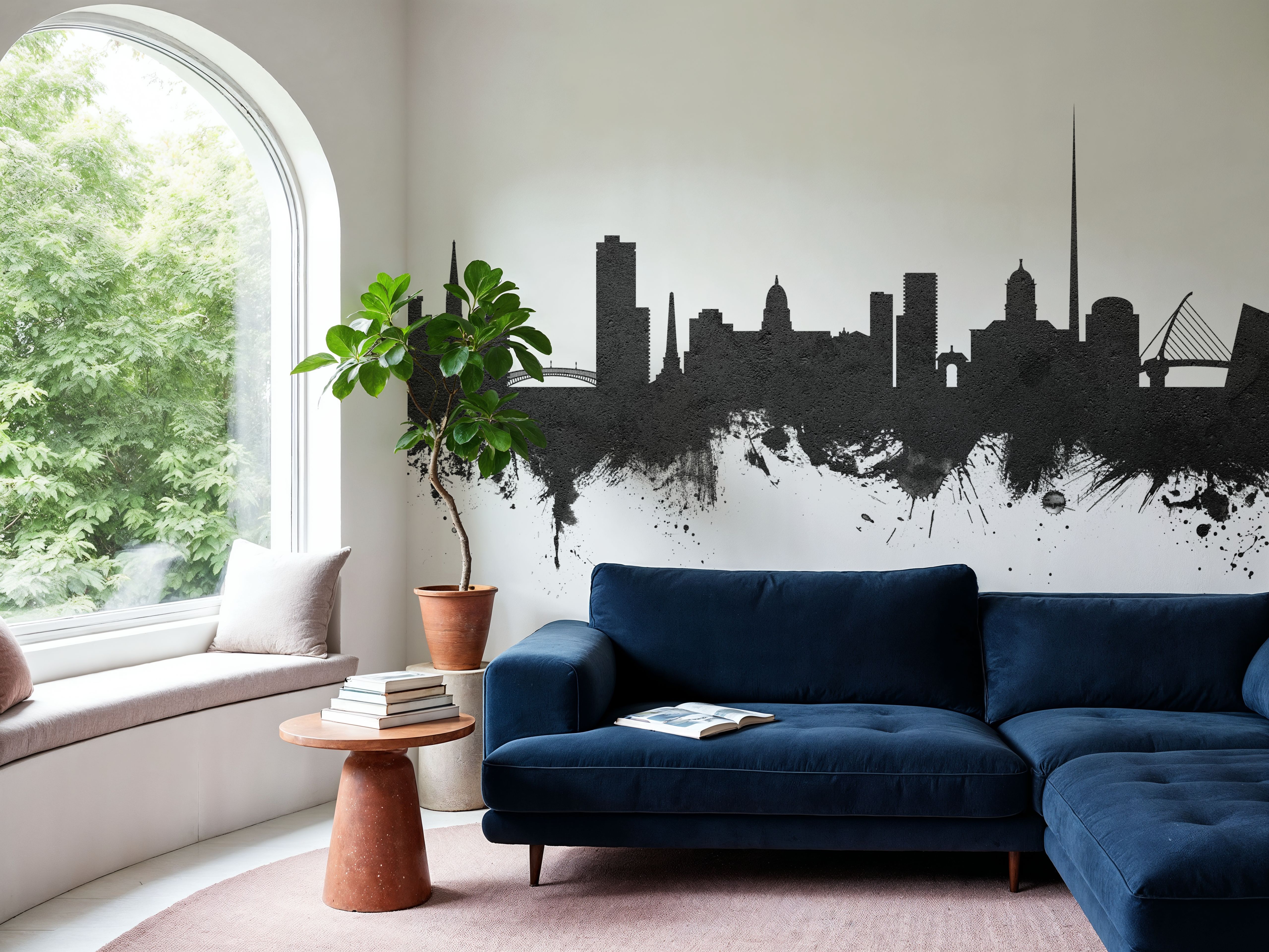 Dublin Ireland Skyline Black & White