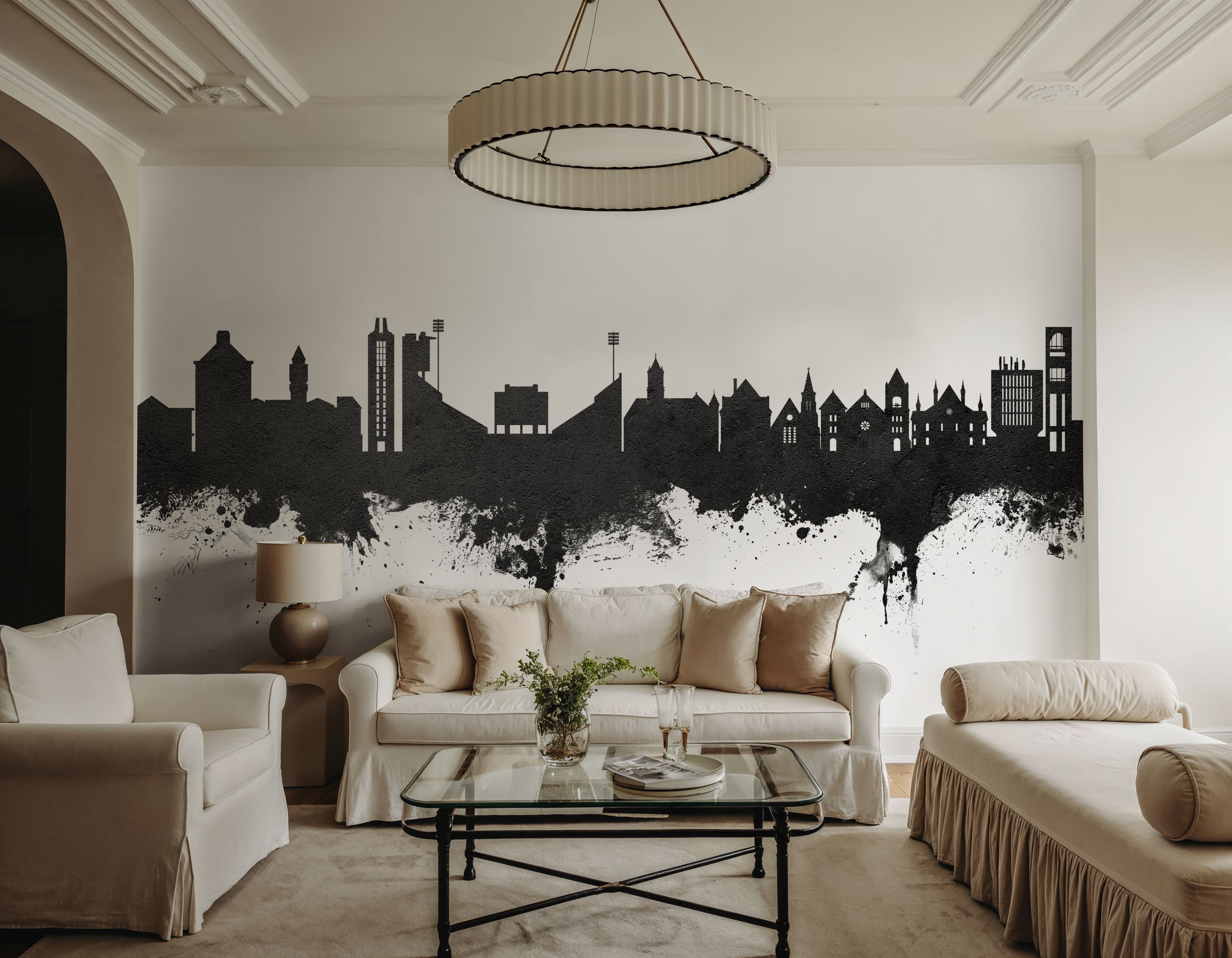 Lawrence Kansas Skyline Black & White