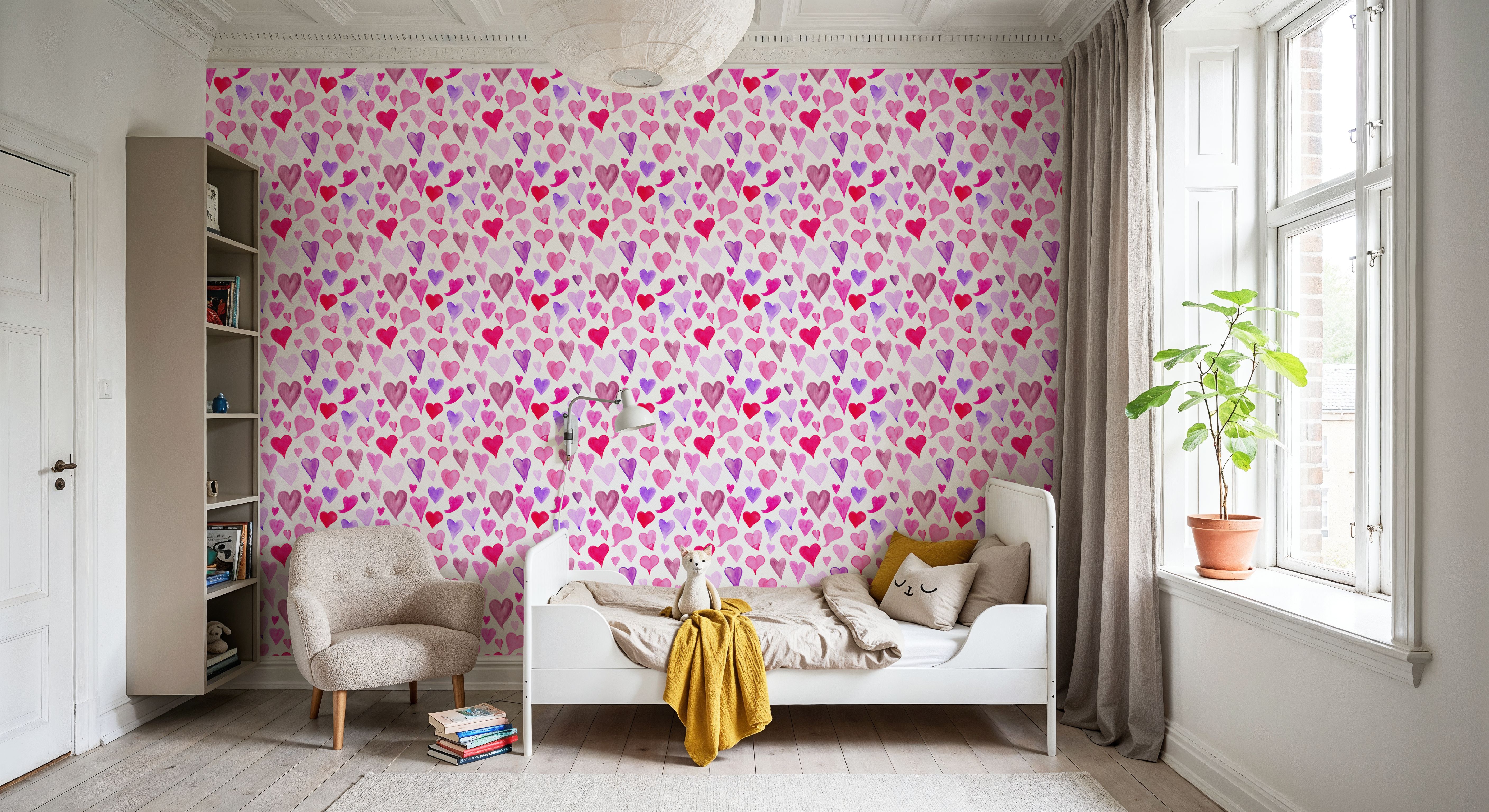 Pink & Purple Painted Hearts