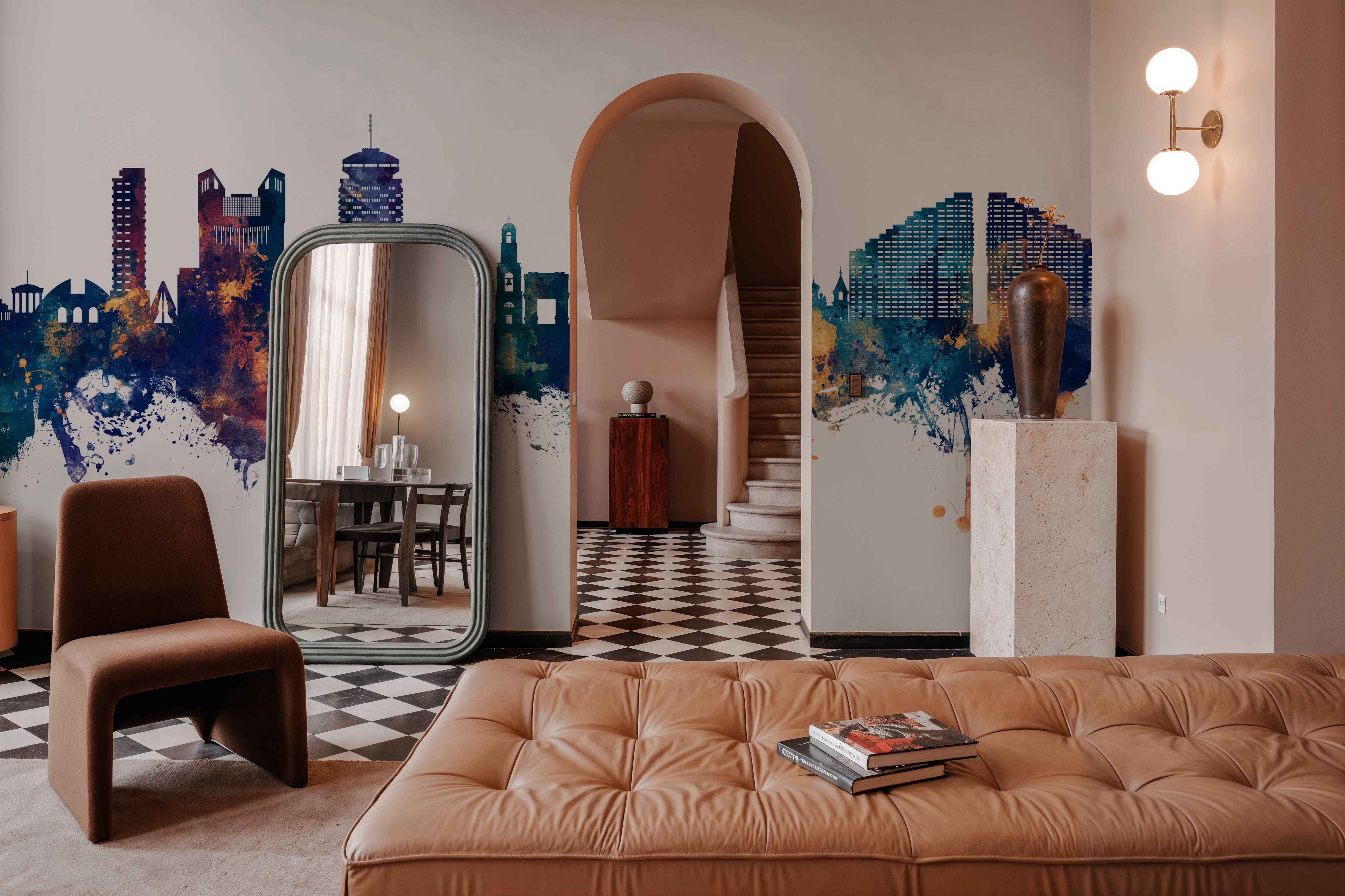 Chisinau Moldova Skyline Blue & Bronze