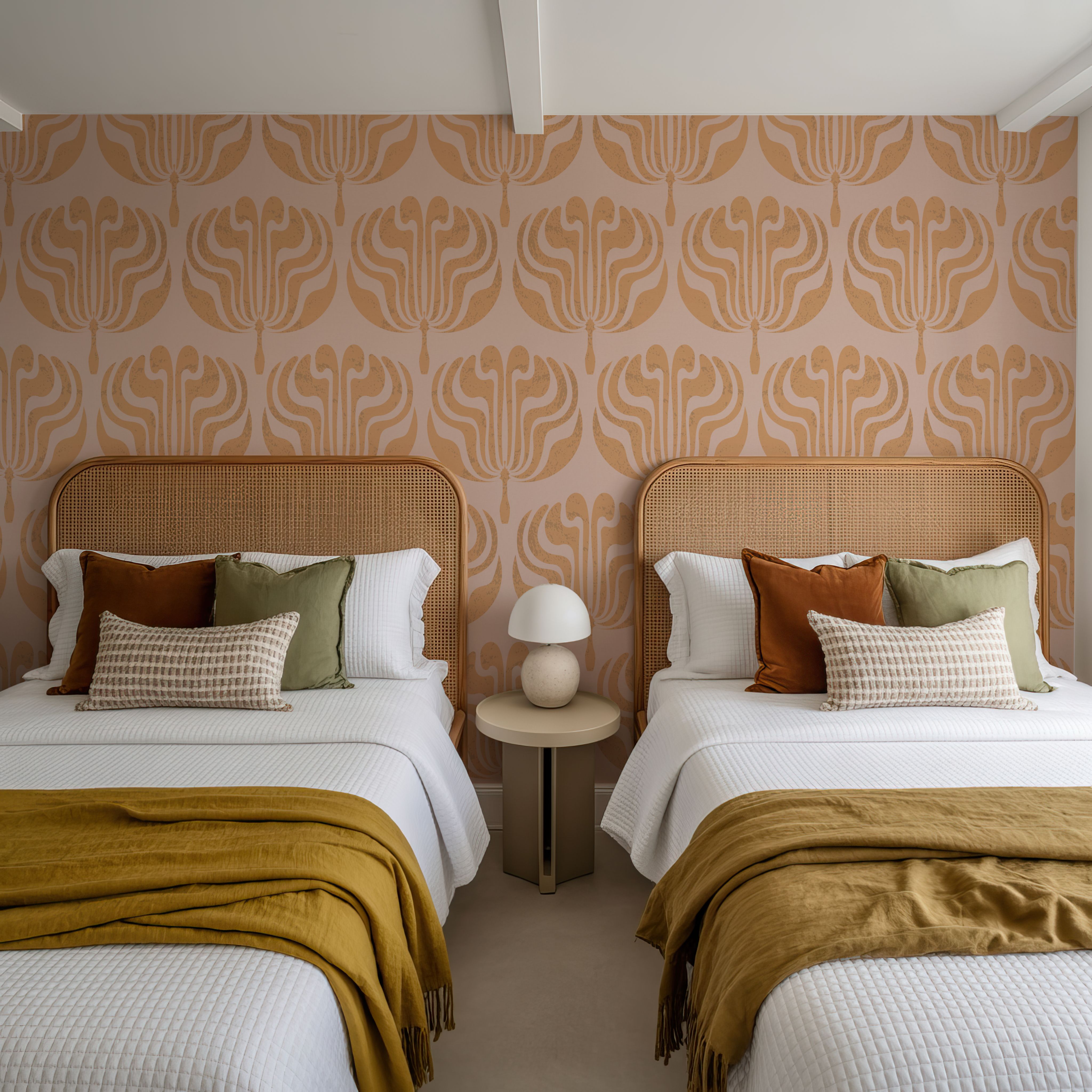 Fan Damask Orange