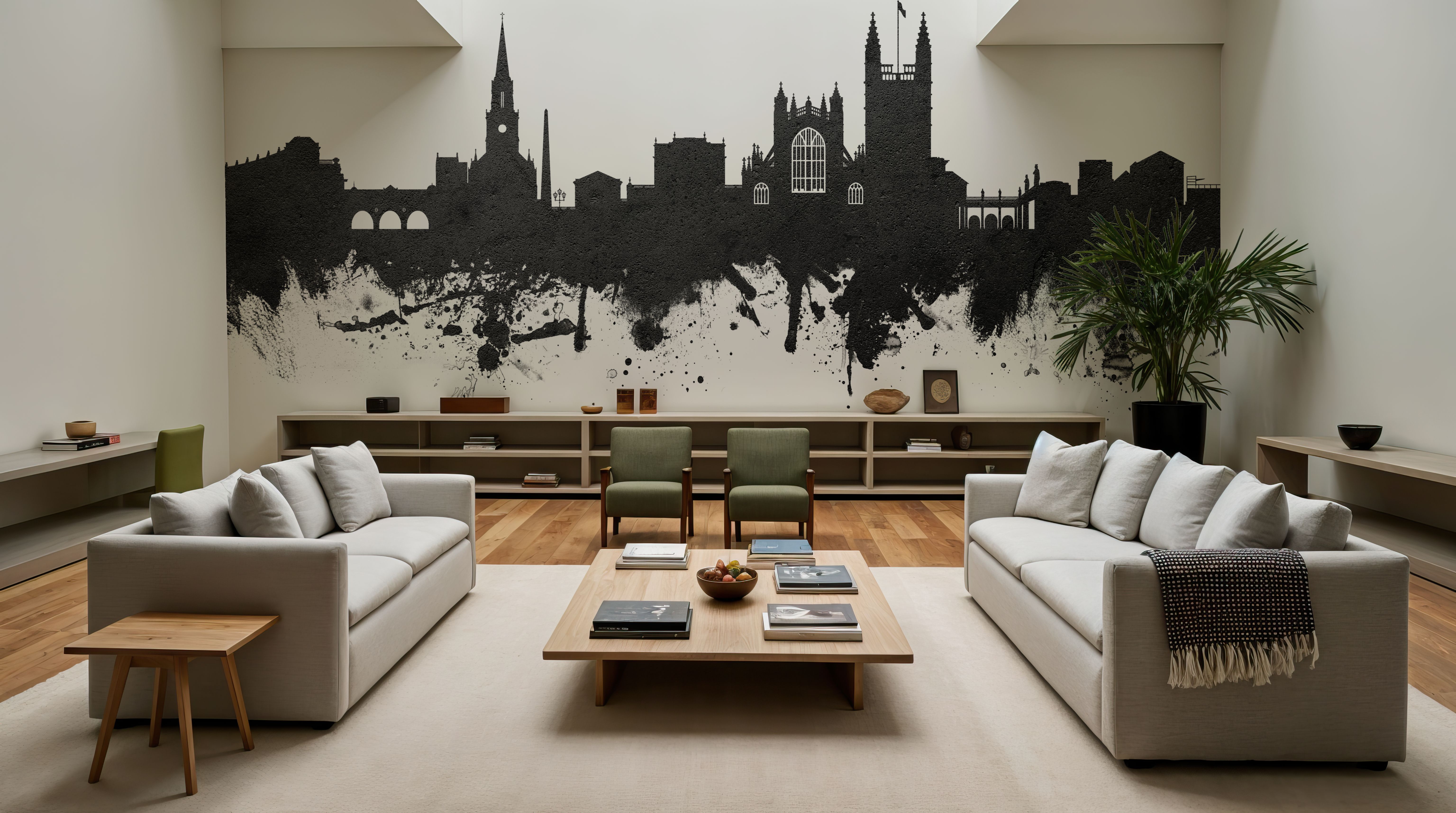 Bath England Skyline Black & White