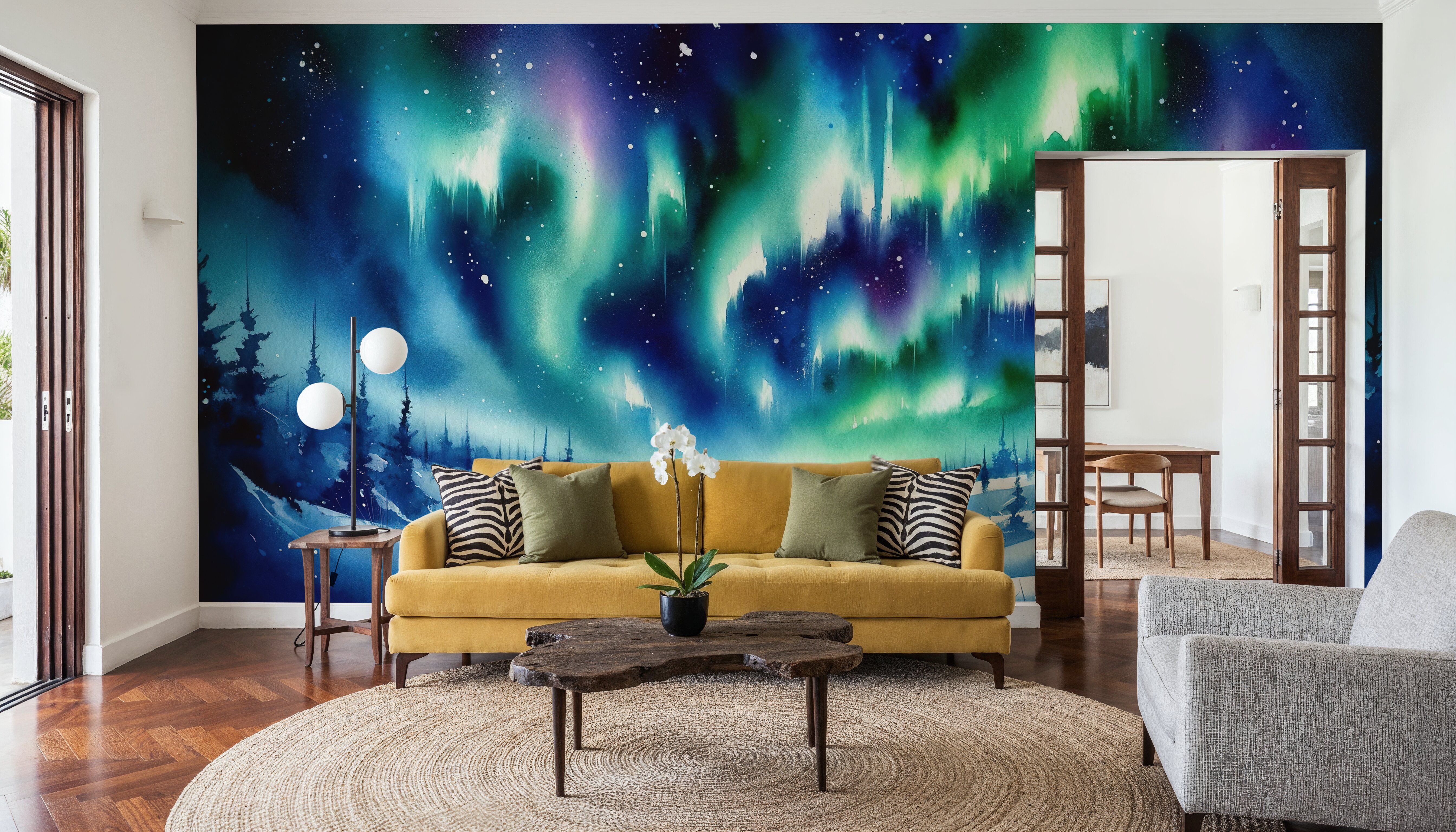 Arctic Fox and Northern Lights