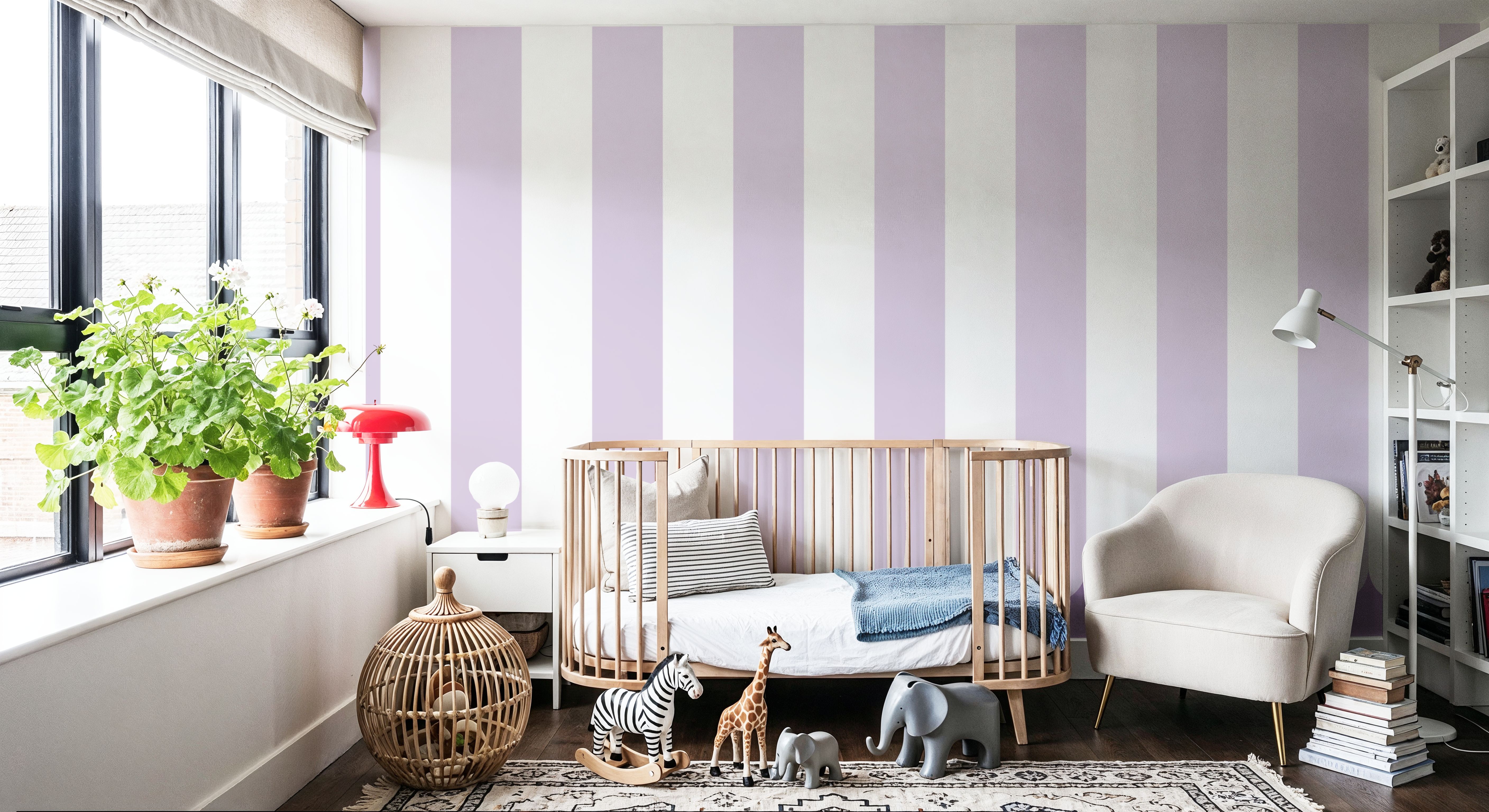 Scalloped Circus Stripes, Lavender