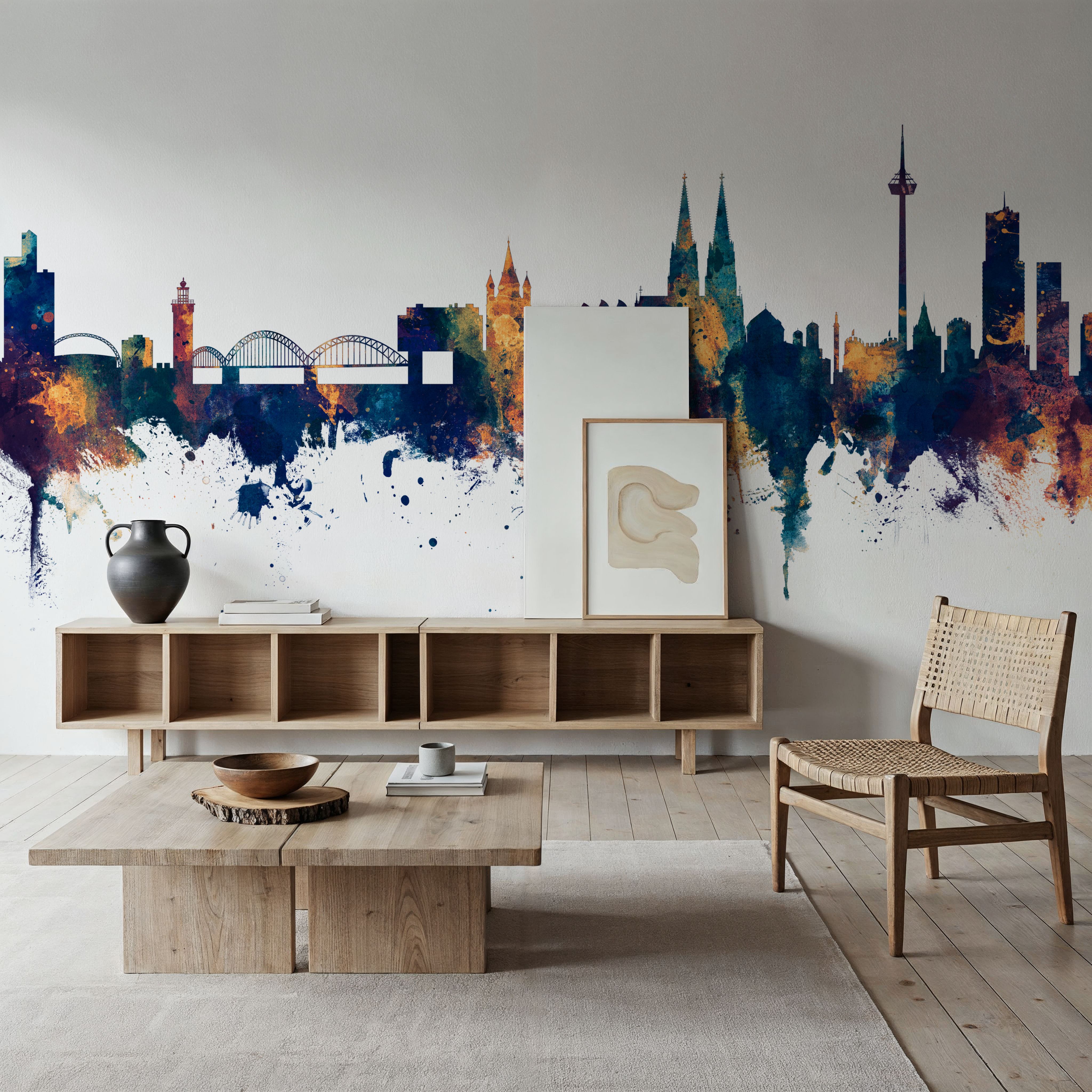 Cologne Germany Skyline Blue & Bronze