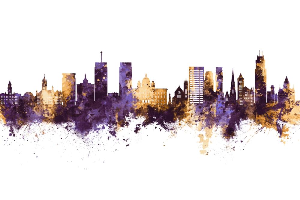 Syracuse New York Skyline Purple & Gold