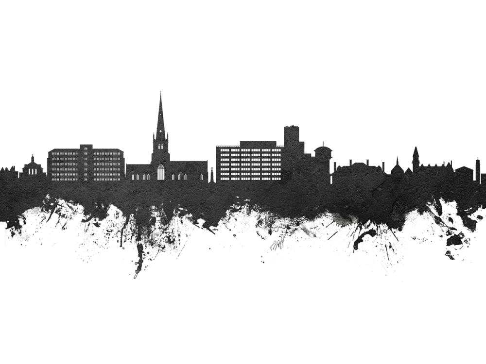 Solihull England Skyline Black & White