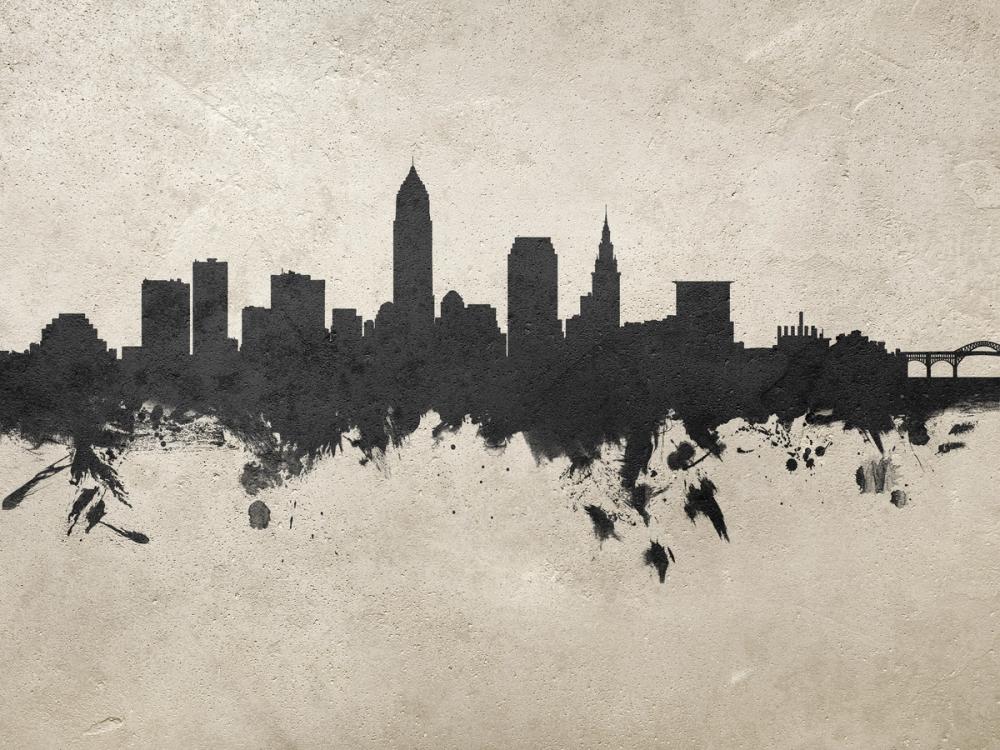 Cleveland Ohio Skyline Concrete