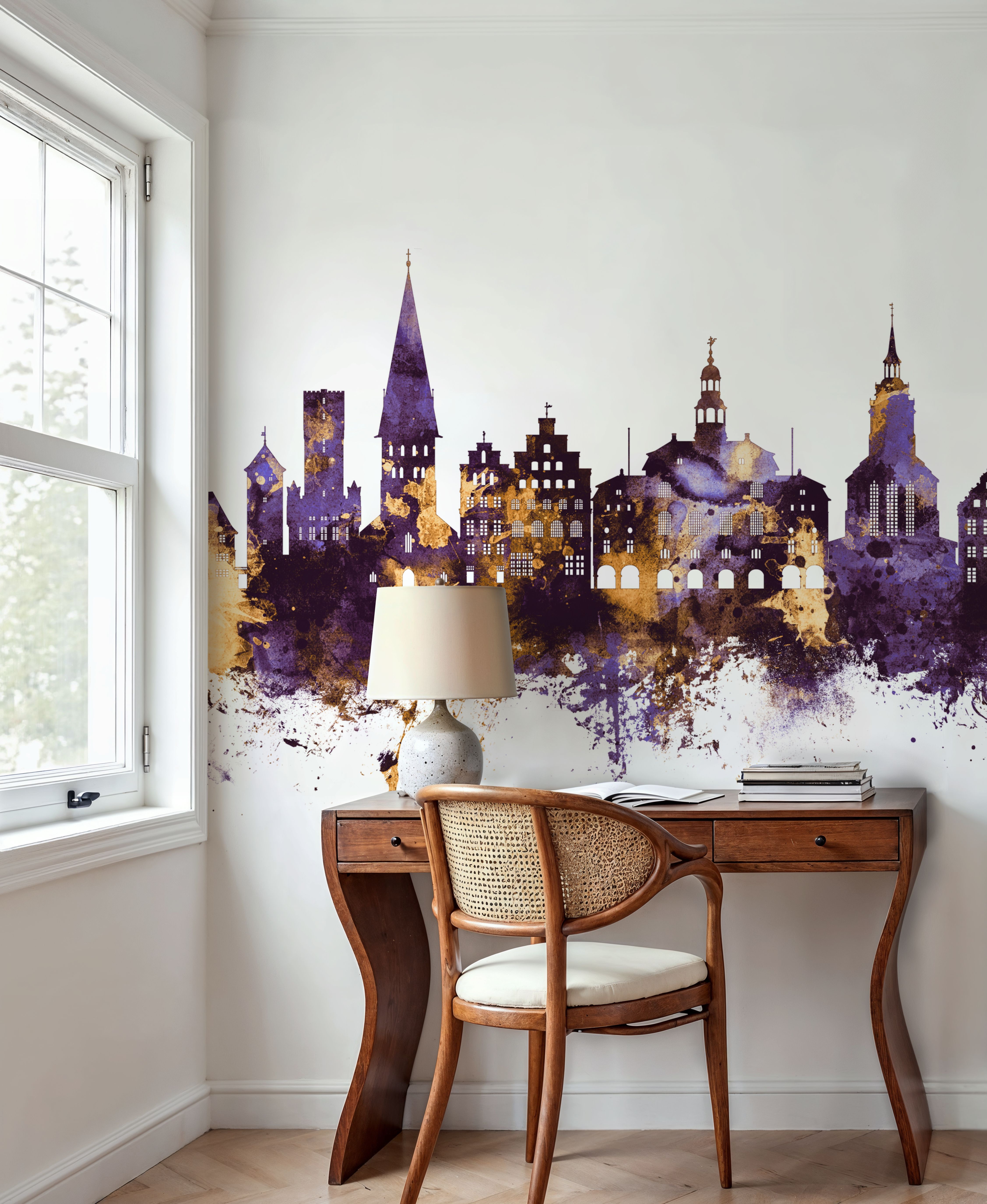 Lüneburg Germany Skyline Purple & Gold