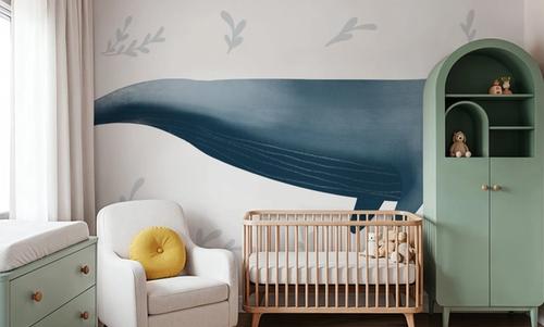 Ocean Life Whale on White