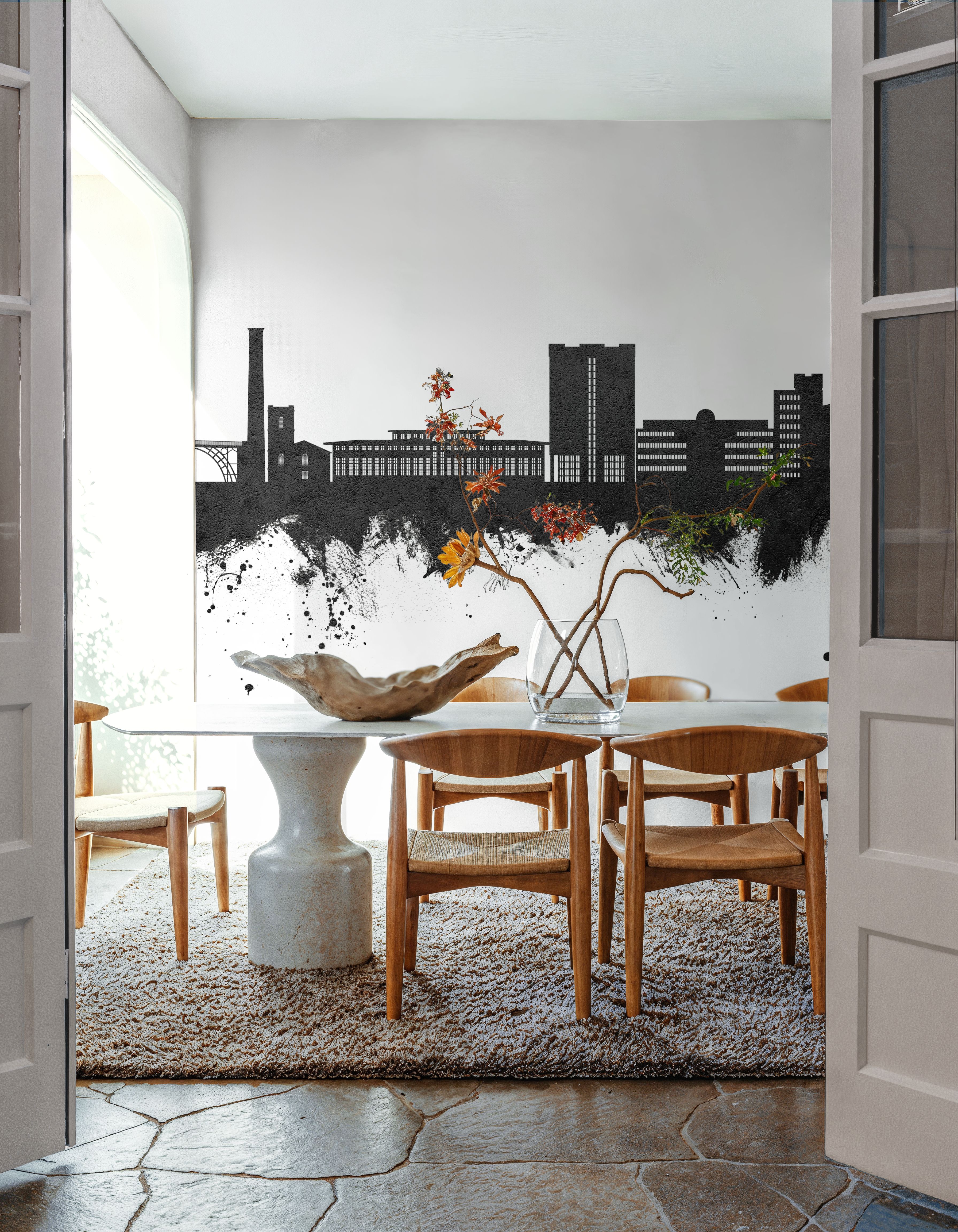 Telford England Skyline Black & White