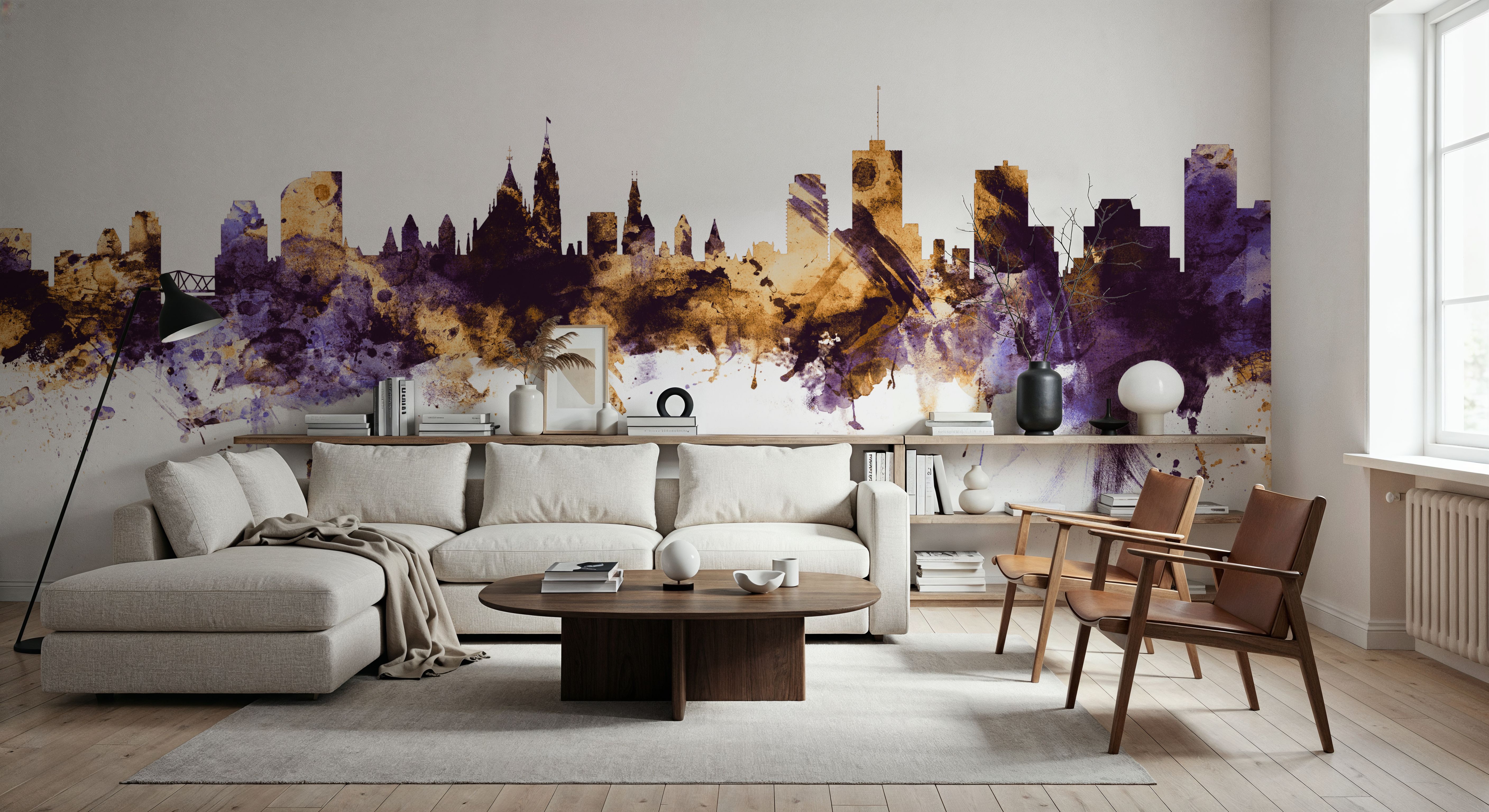 Ottowa Canada Skyline Purple & Gold