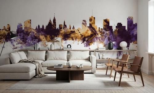 Ottowa Canada Skyline Purple & Gold