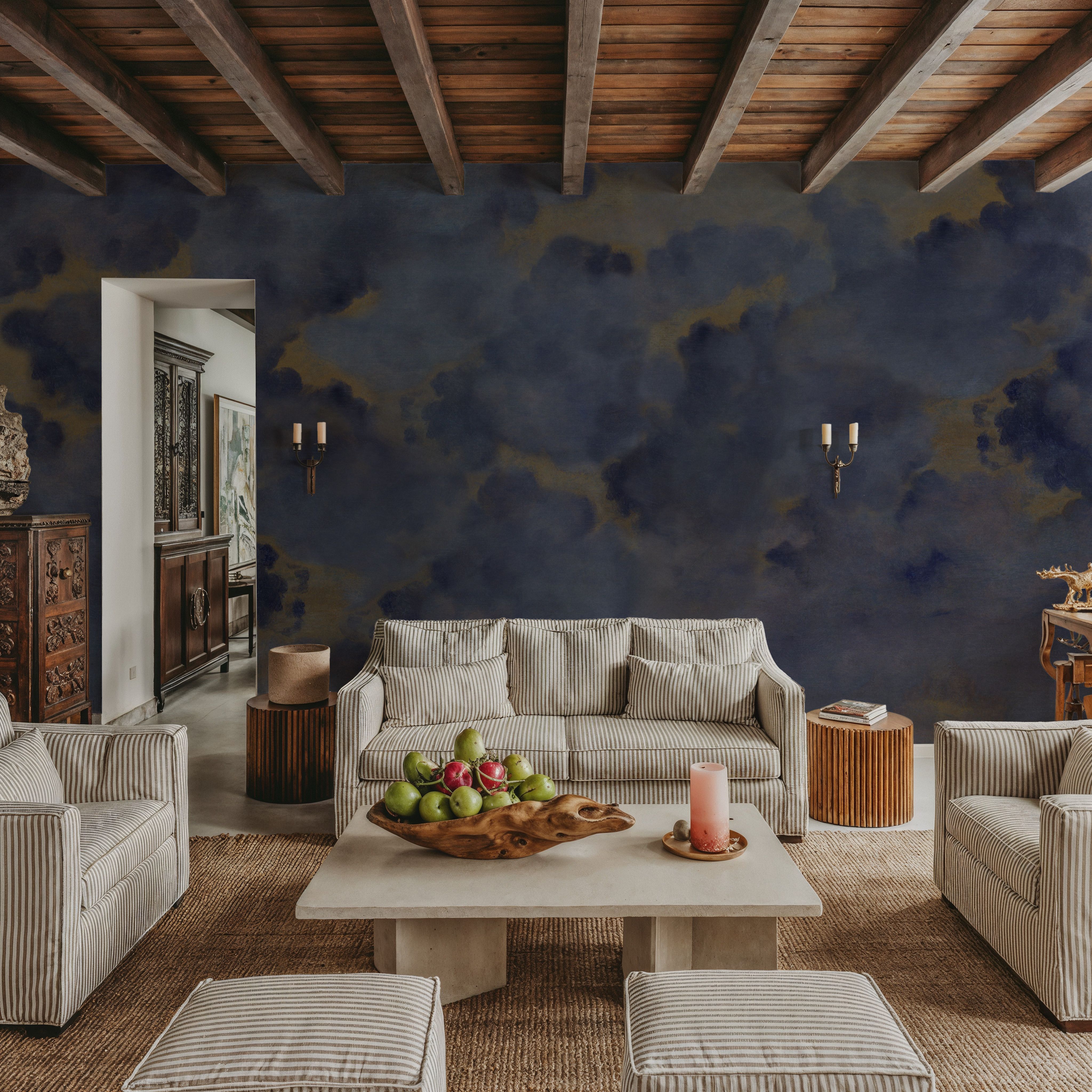 Painted Dreamy Clouds, Indigo