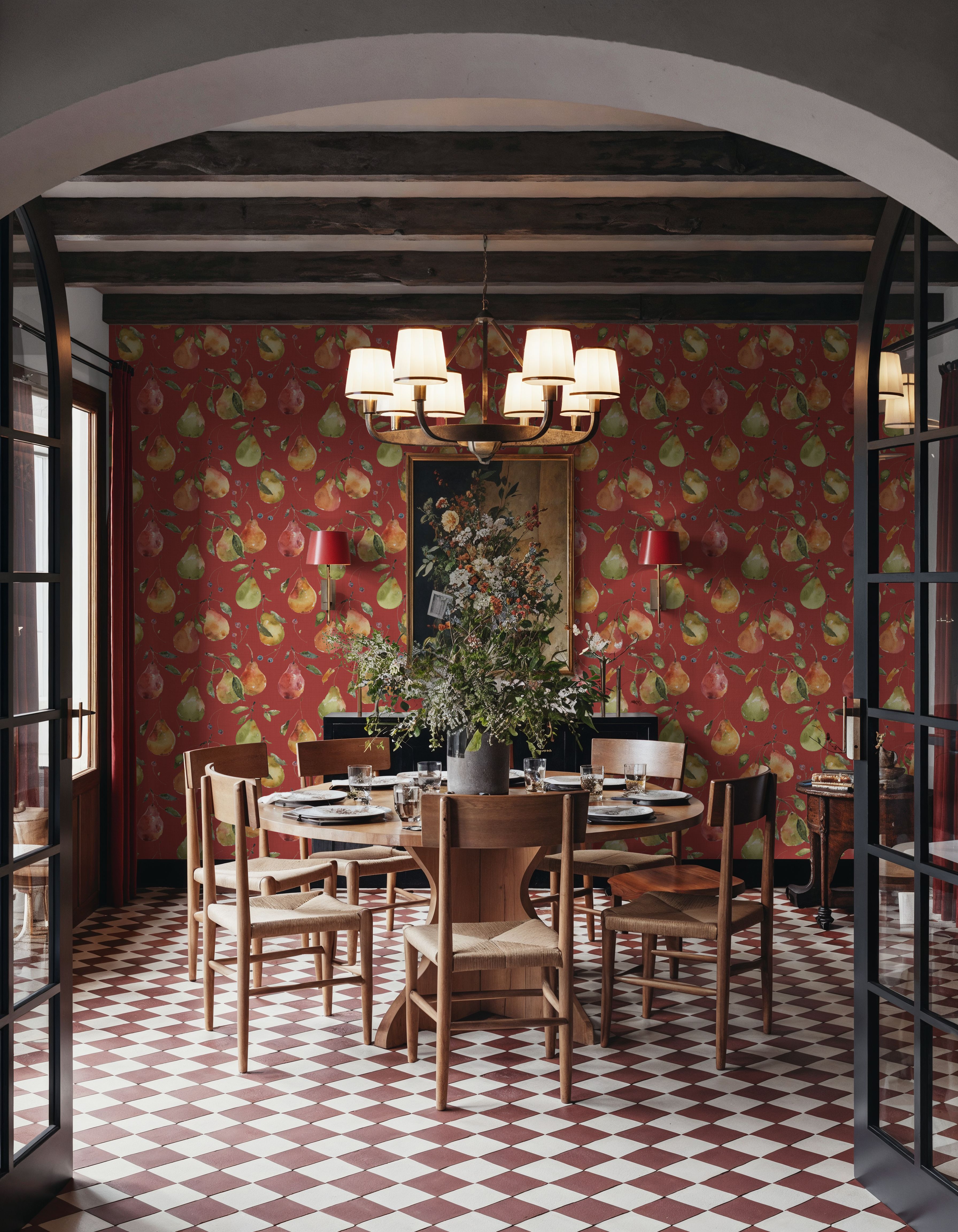 Time to Share Pears Red, Wallpaper