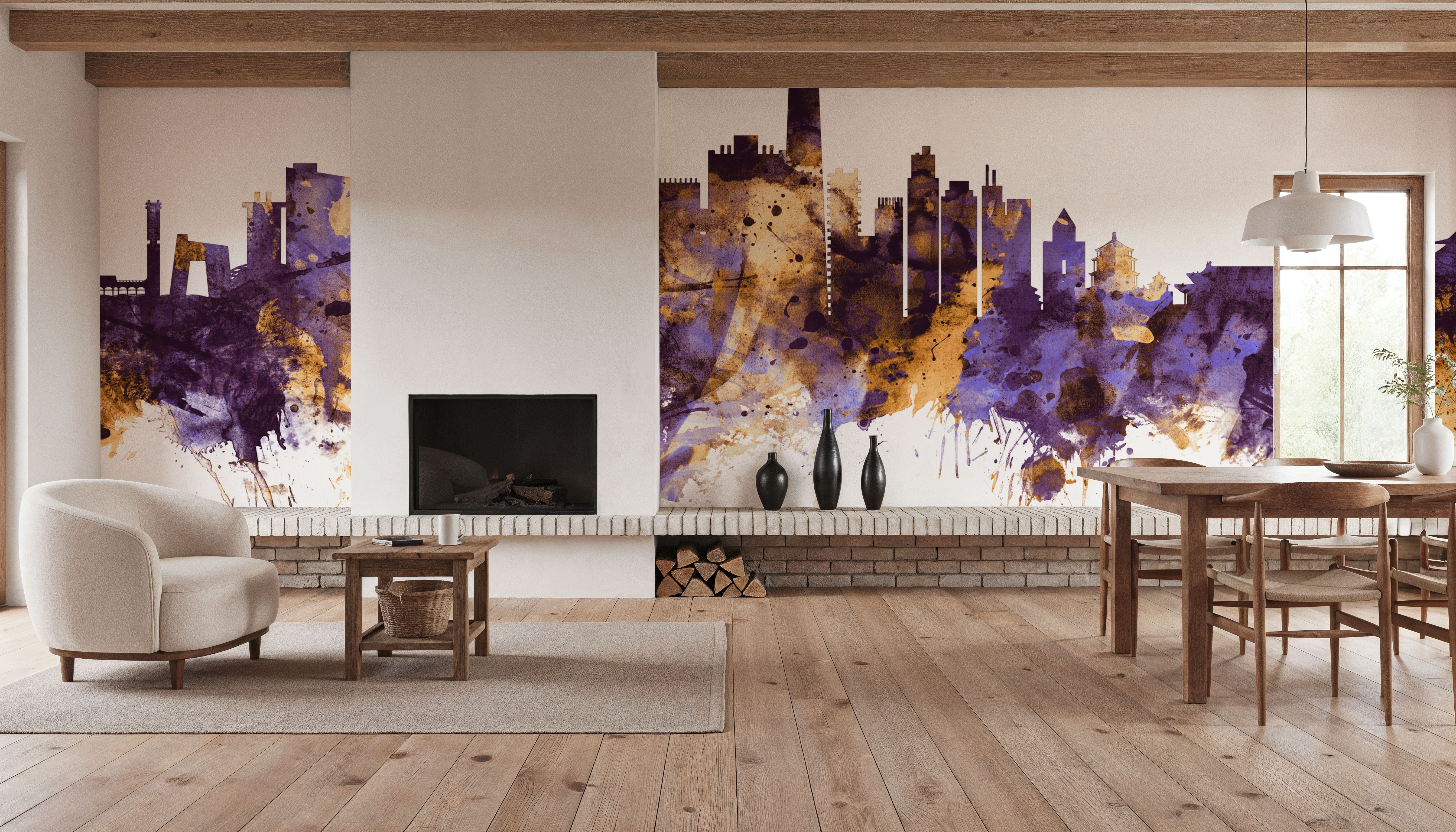 Beijing Skyline Purple & Gold