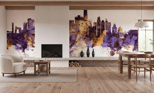 Beijing Skyline Purple & Gold