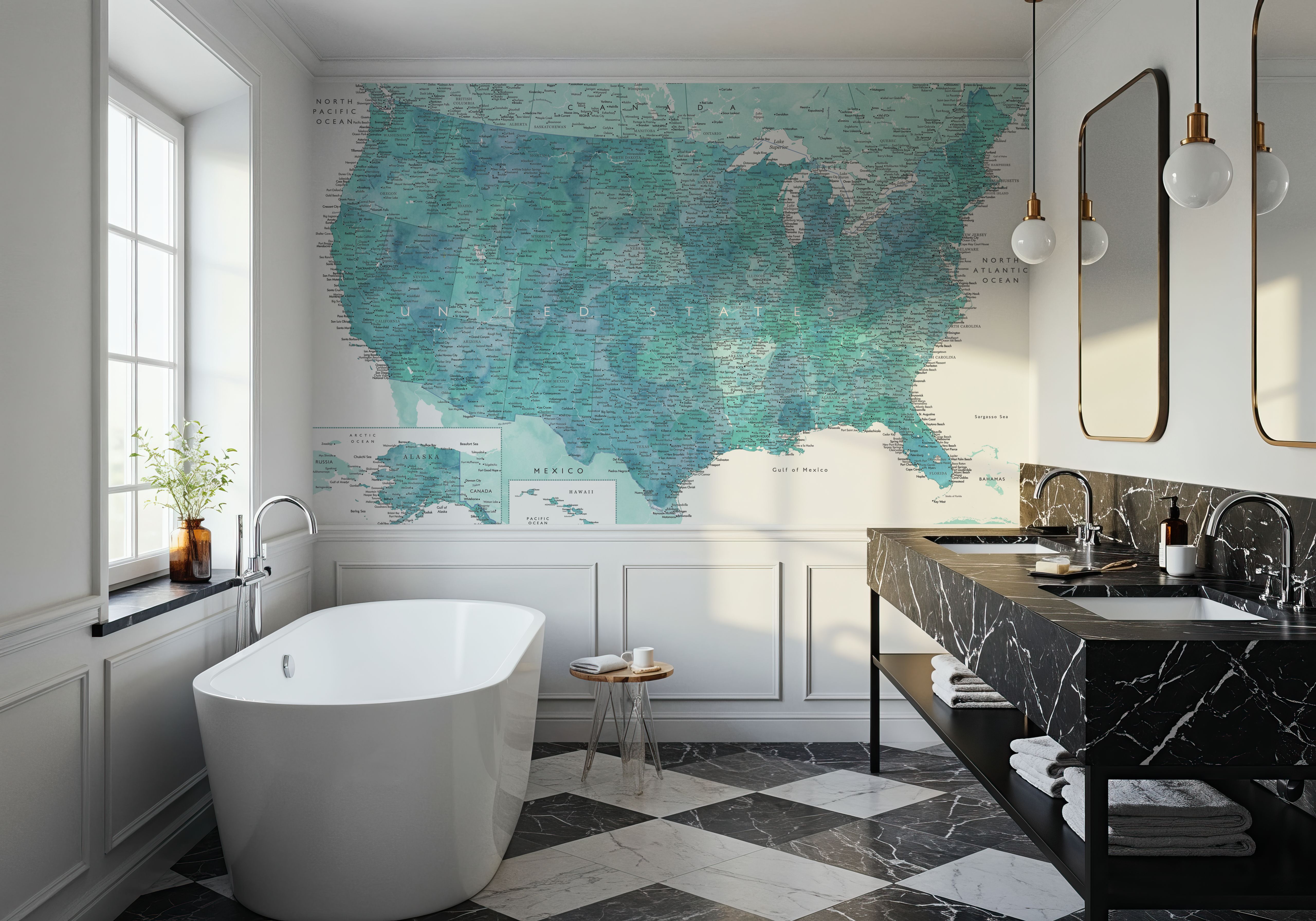 US Map Detailed - Sevyn