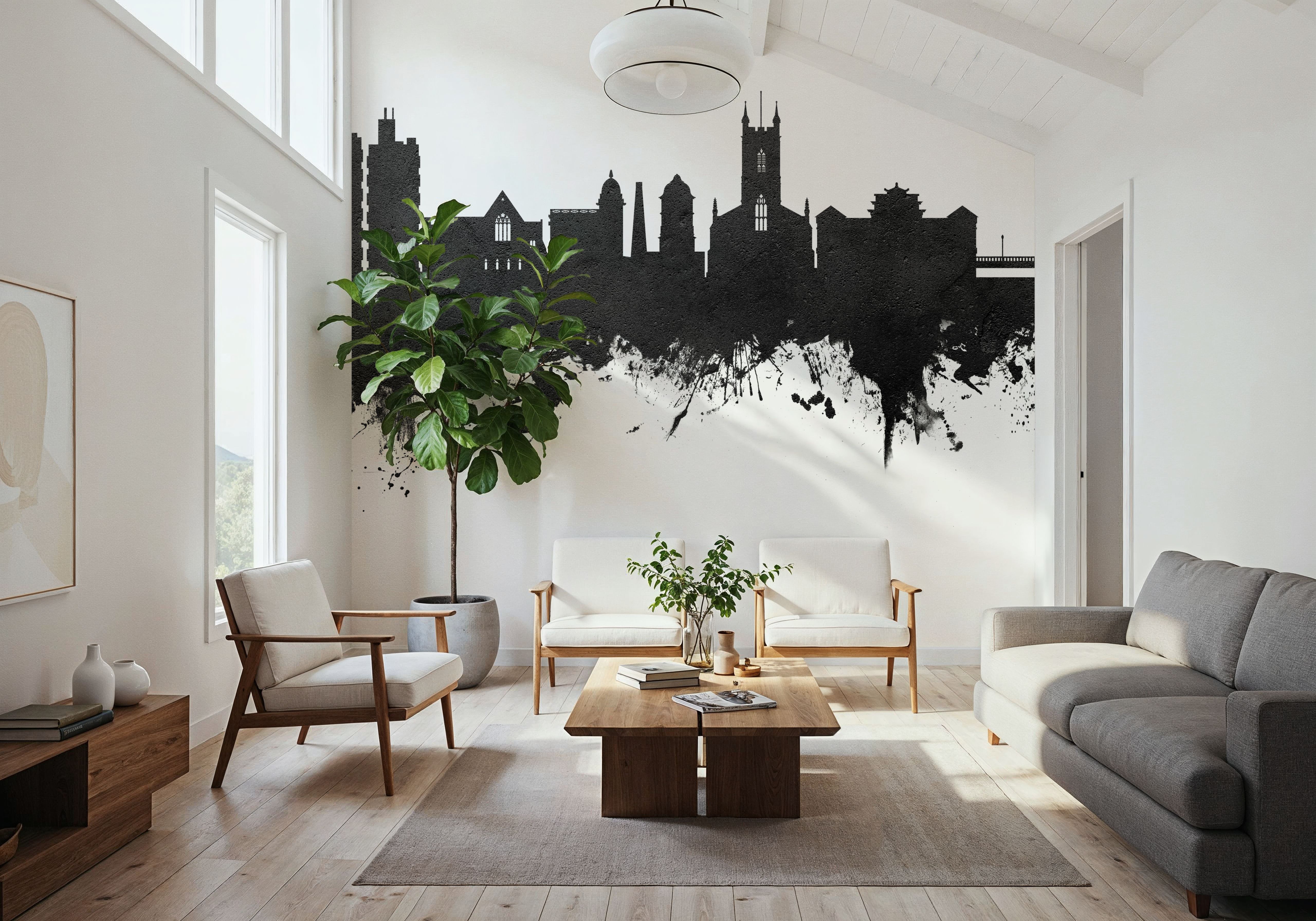 Stoke-on-Trent Skyline Black & White