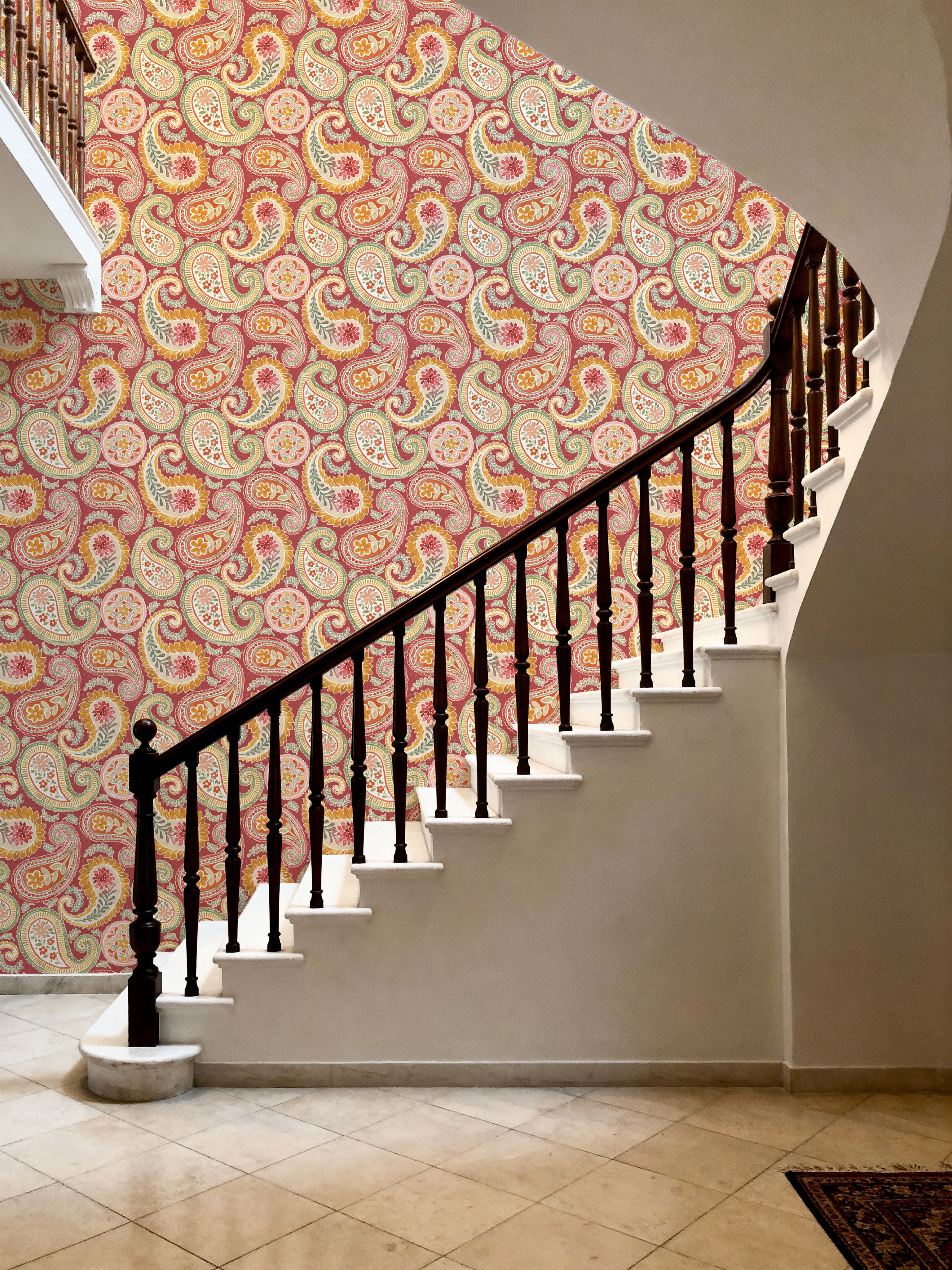 Harvest Paisley Red