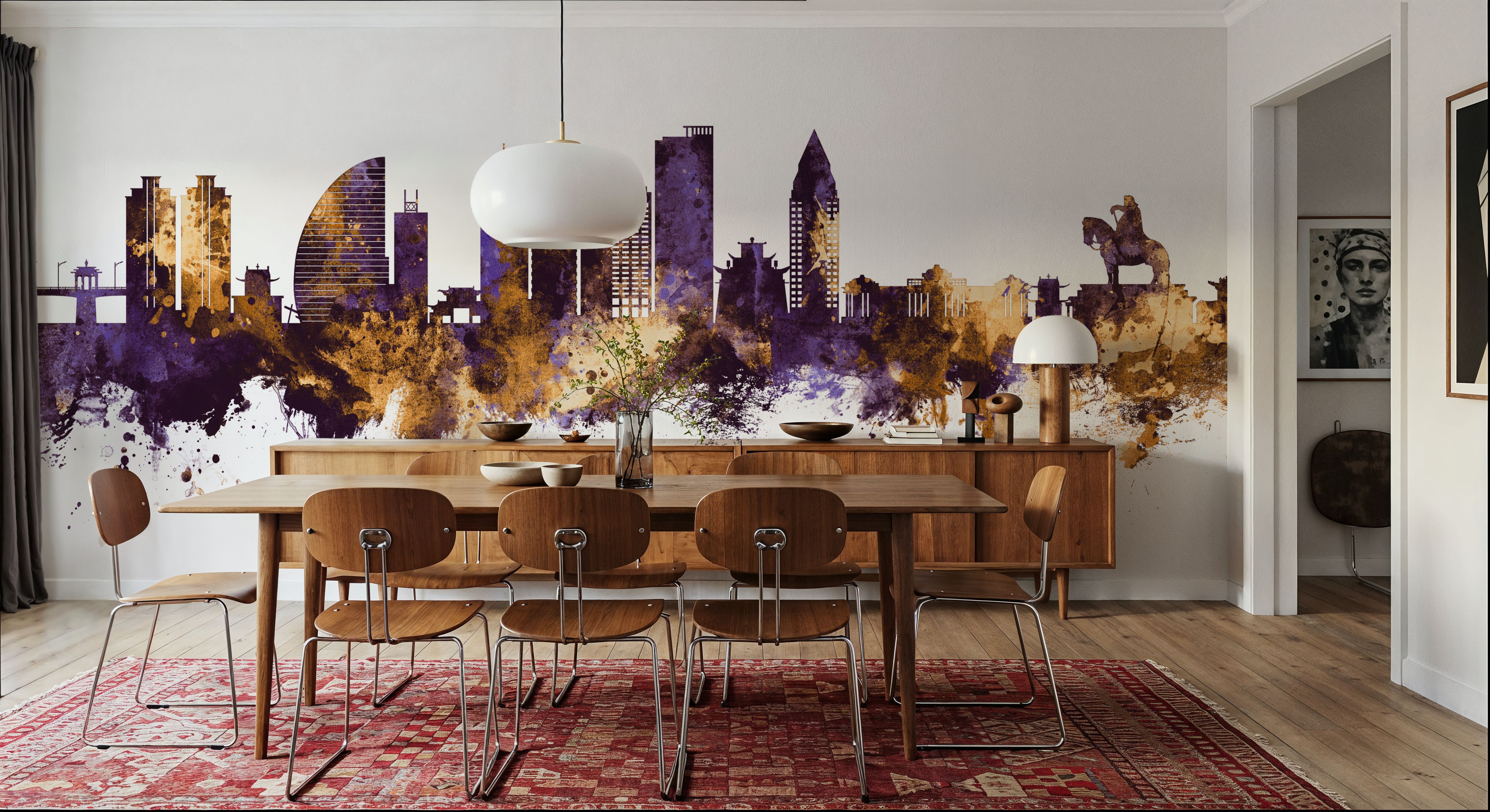 Ulaanbaatar Mongolia Skyline Purple & Gold